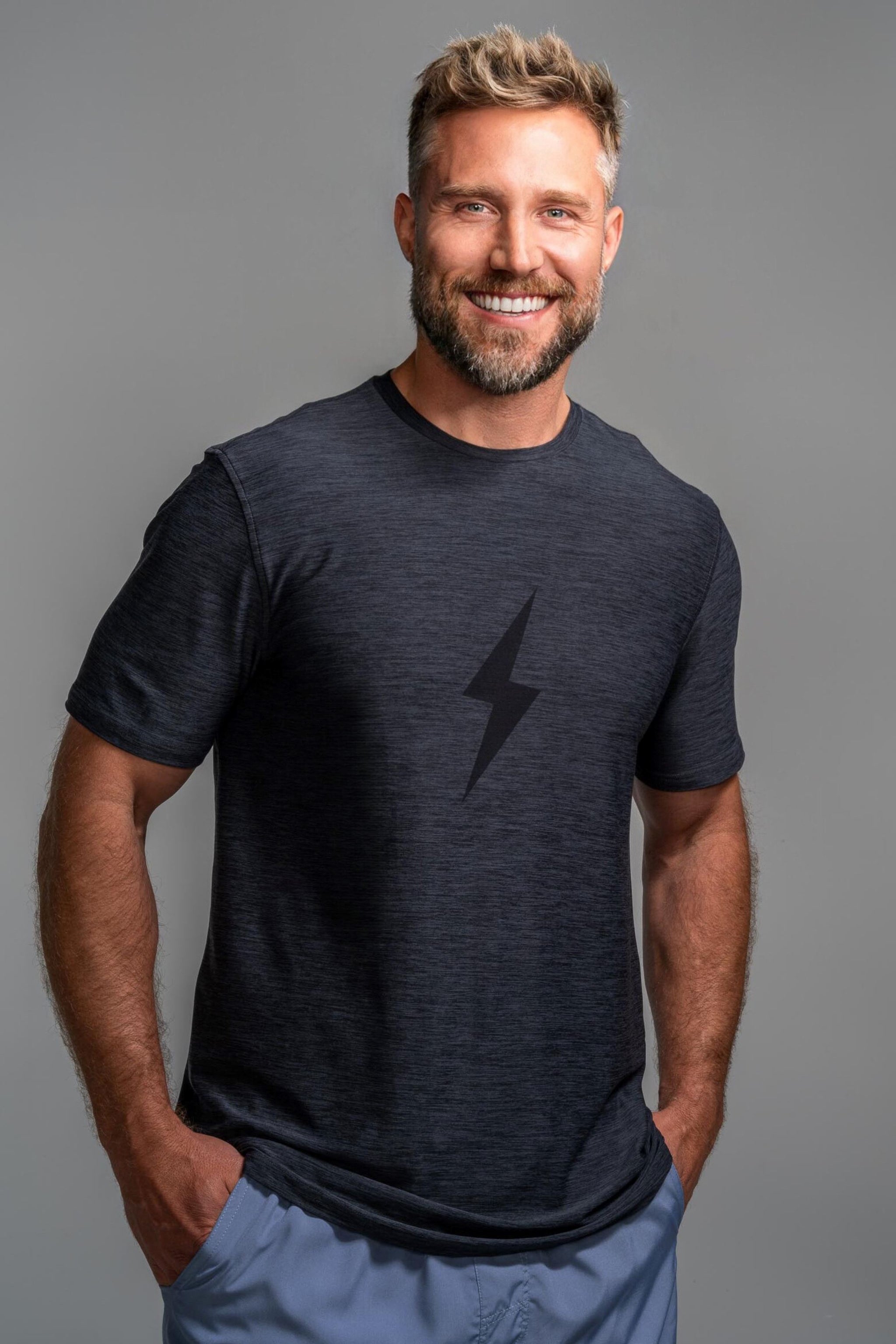 "BOLT" SuperSoft T-Shirt - Charcoal- quickbuy