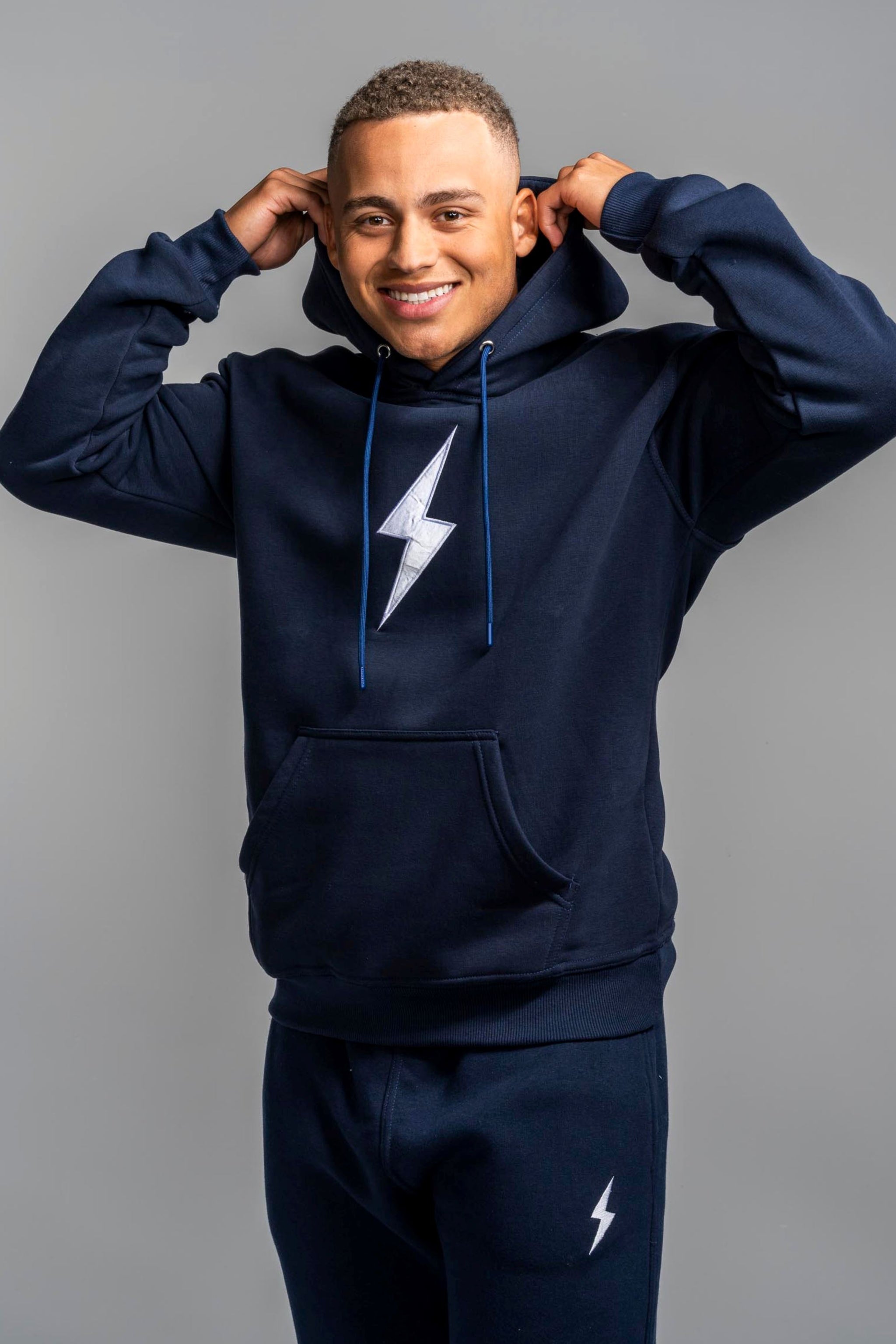 BRUCE BOLT "BOLT" Hoodie - NAVY- quickbuy