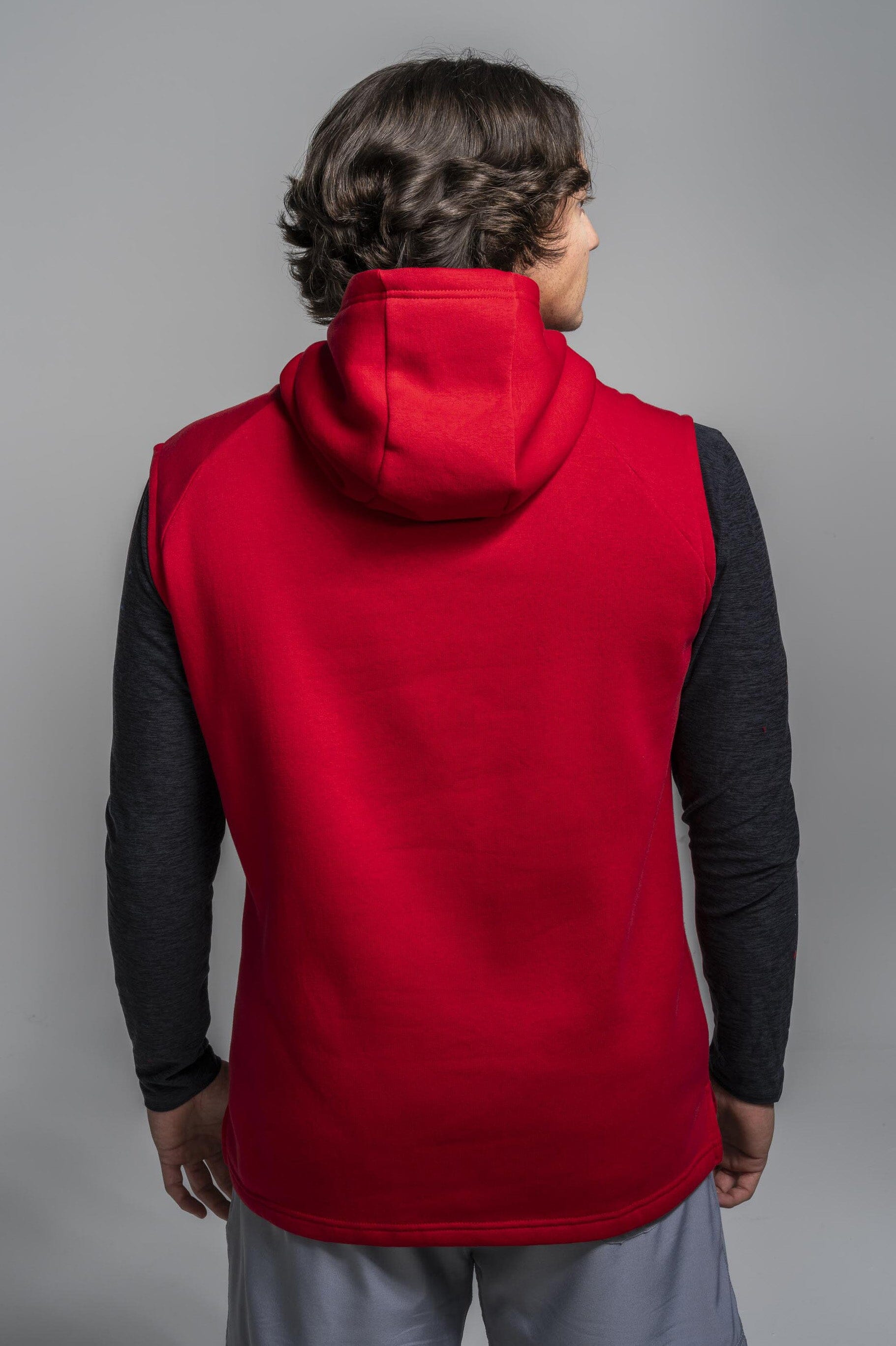 BRUCE BOLT "BOLT" Sleeveless Hoodie - RED w/ Red Bolt- quickbuy