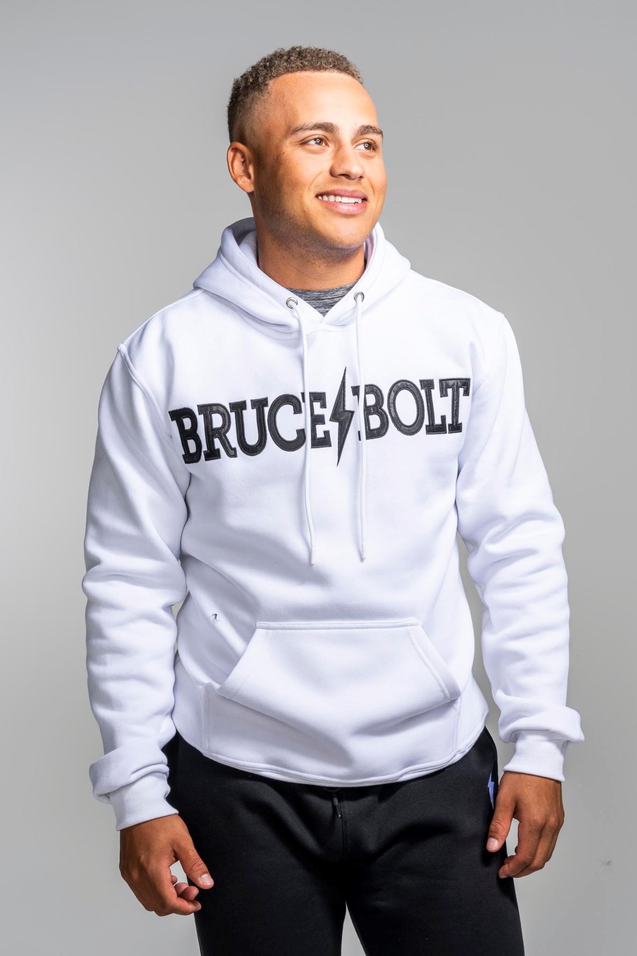 BRUCE BOLT "BRUCE BOLT" Hoodie - WHITE- quickbuy