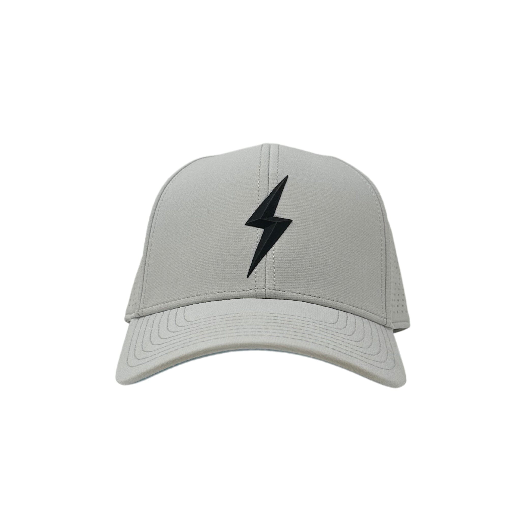 BRUCE BOLT Classic 6-Panel Snapback Hat - GREY w/ BLACK BOLT- quickbuy