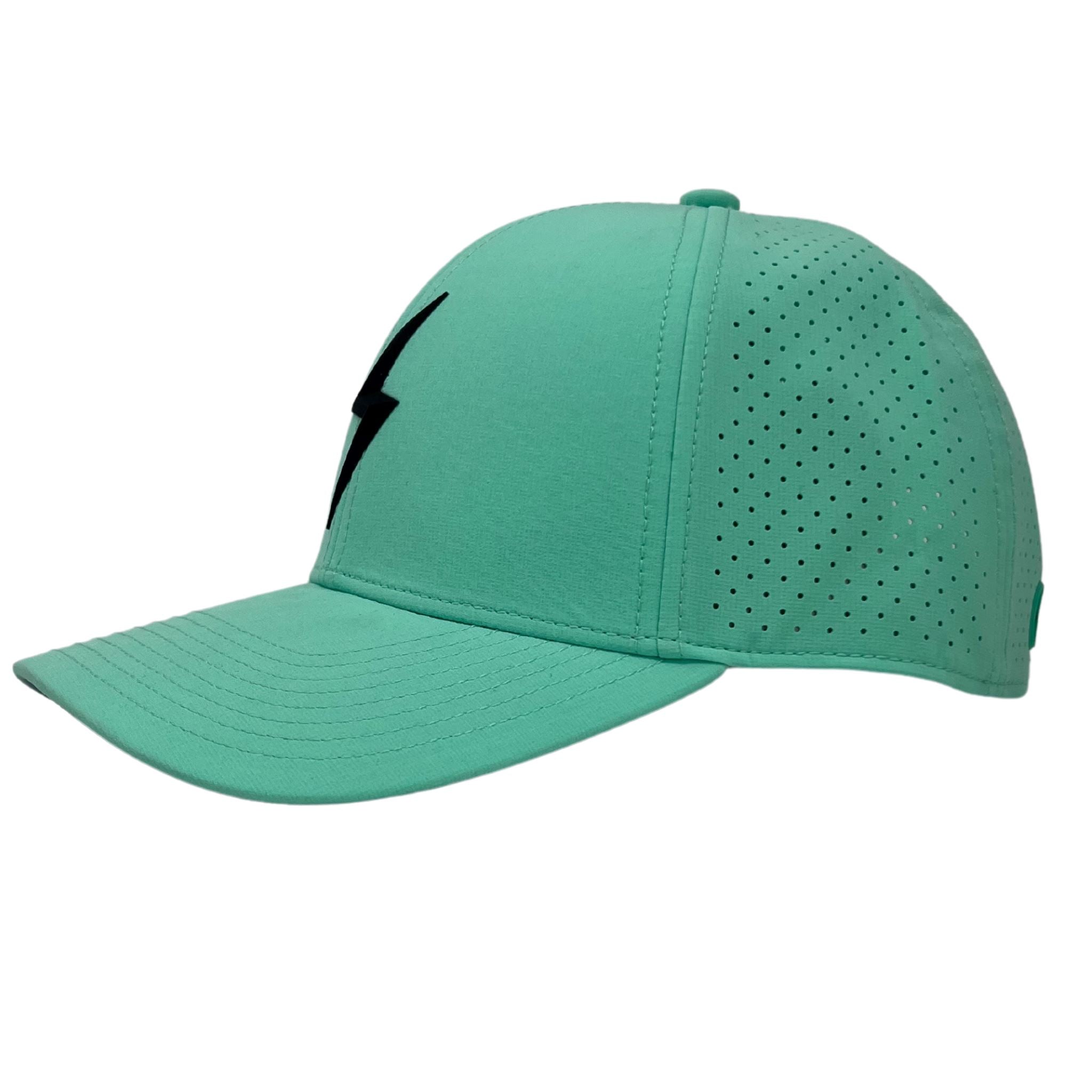 BRUCE BOLT Classic 6-Panel Snapback Hat - MINT w/ BLACK BOLT- quickbuy