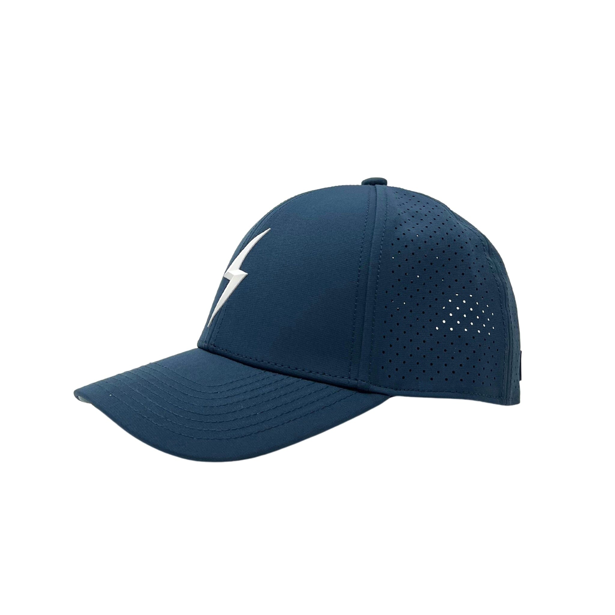BRUCE BOLT Classic 6-Panel Snapback Hat - NAVY w/ WHITE BOLT- quickbuy