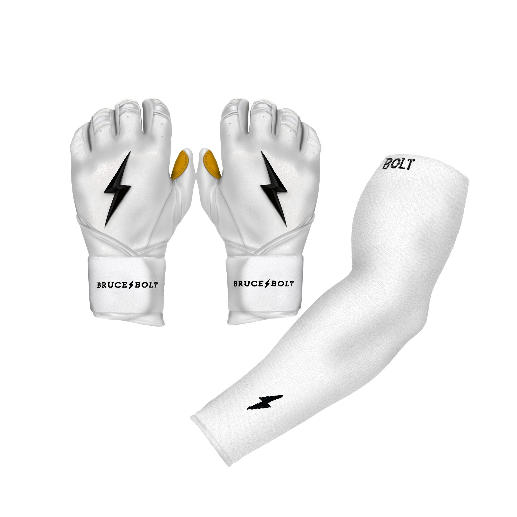 BRUCE BOLT Graduated Compression Premium Arm Sleeve - WHITE- quickbuy