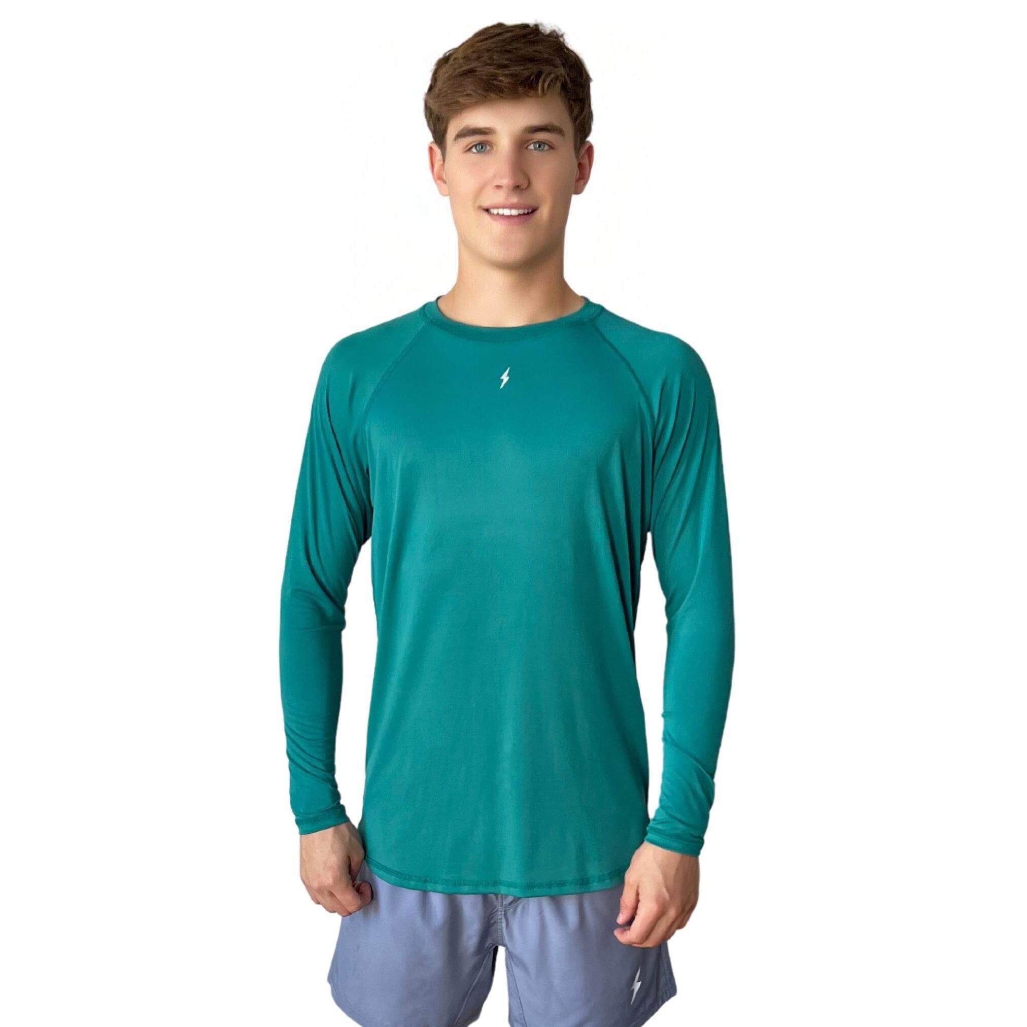BRUCE BOLT Long Sleeve Performance T-Shirt with Reflective Bolt - GREEN- quickbuy
