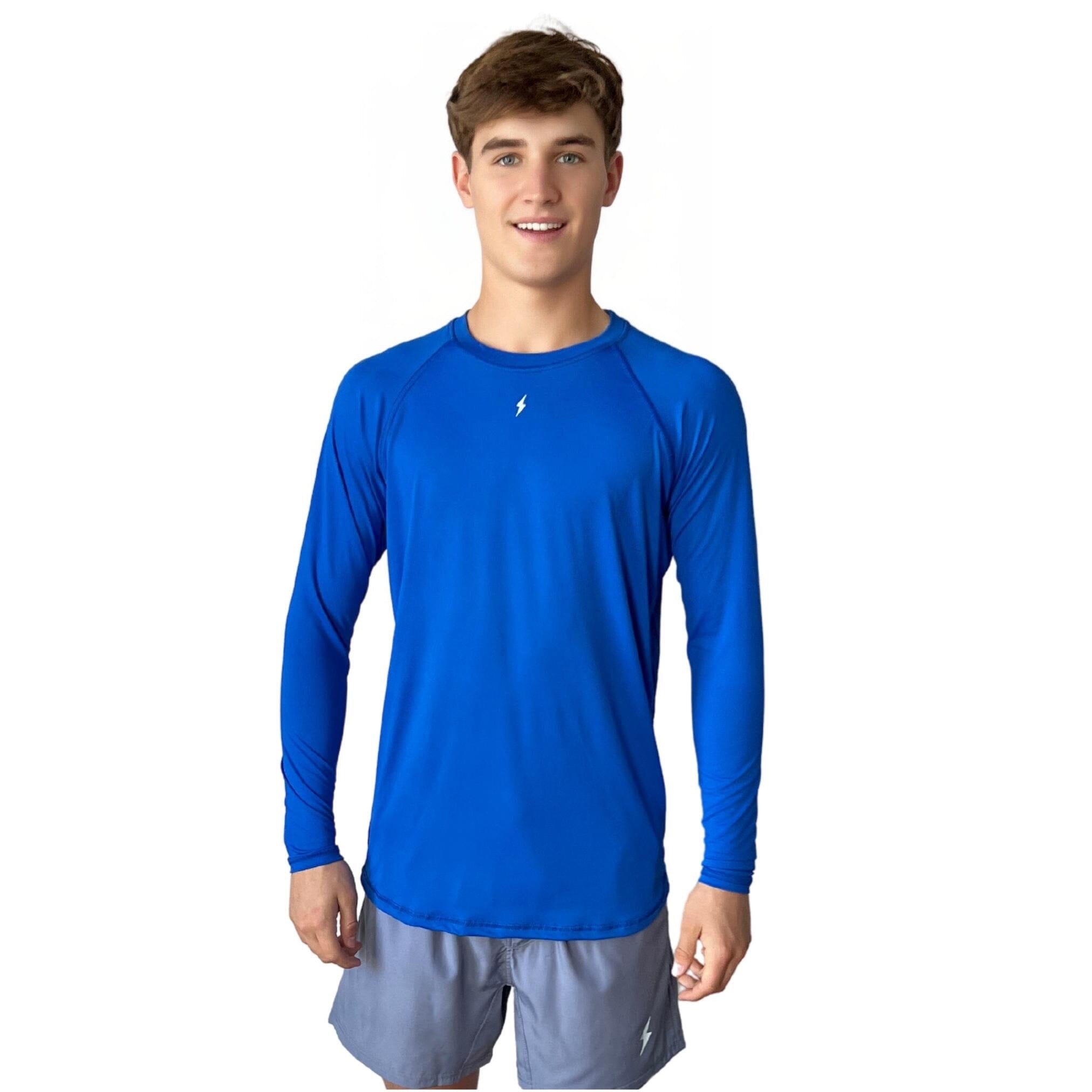 BRUCE BOLT Long Sleeve Performance T-Shirt with Reflective Bolt - ROYAL- quickbuy