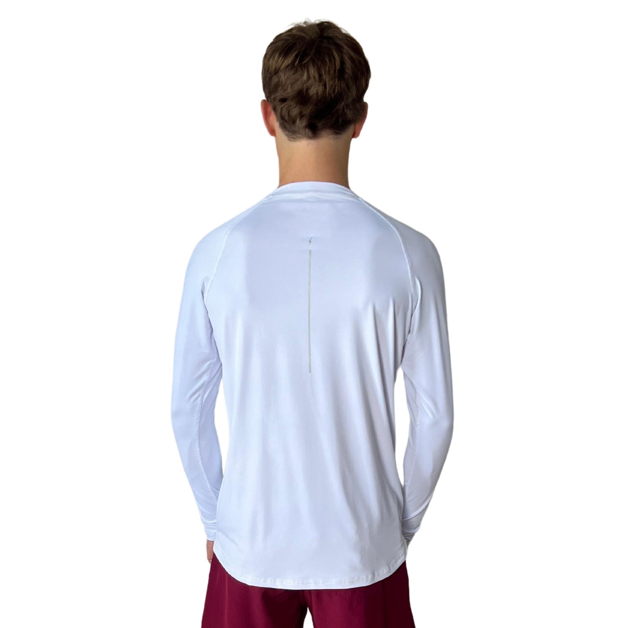 BRUCE BOLT Long Sleeve Performance T-Shirt with Reflective Bolt - WHITE- quickbuy