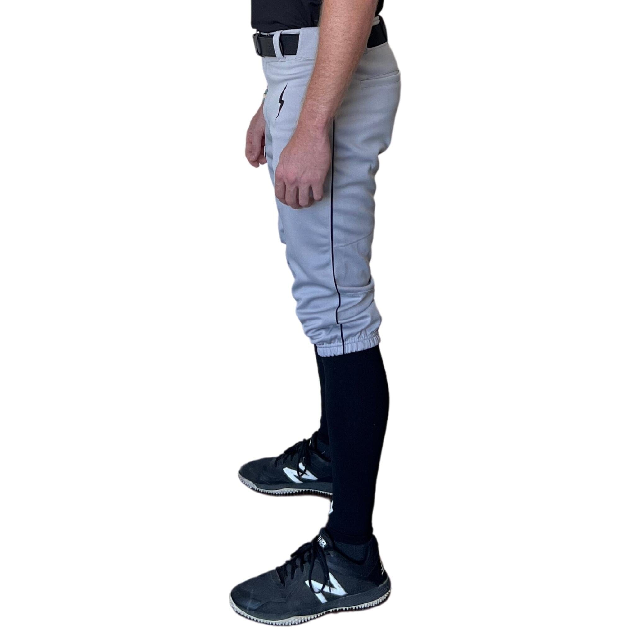 BRUCE BOLT Premium Pro Baseball Knicker - GREY w/ Black- quickbuy