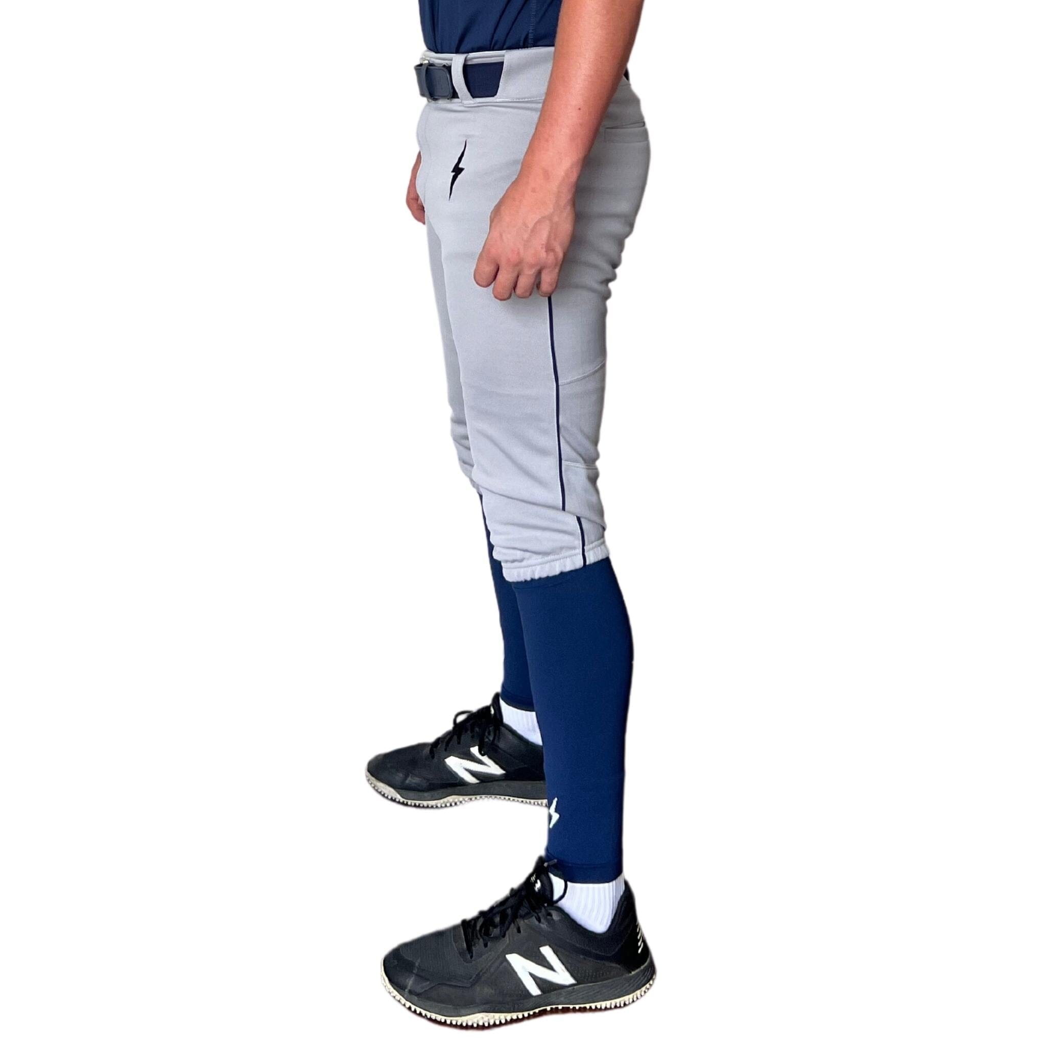 BRUCE BOLT Premium Pro Baseball Knicker - GREY w/ Navy- quickbuy