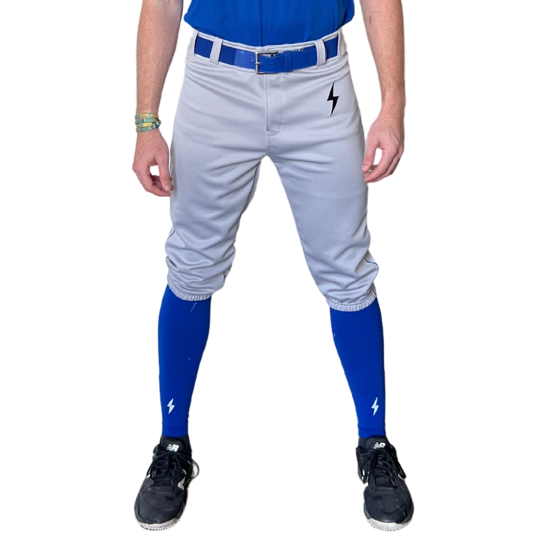 BRUCE BOLT Premium Pro Baseball Knicker - GREY w/ Royal- quickbuy