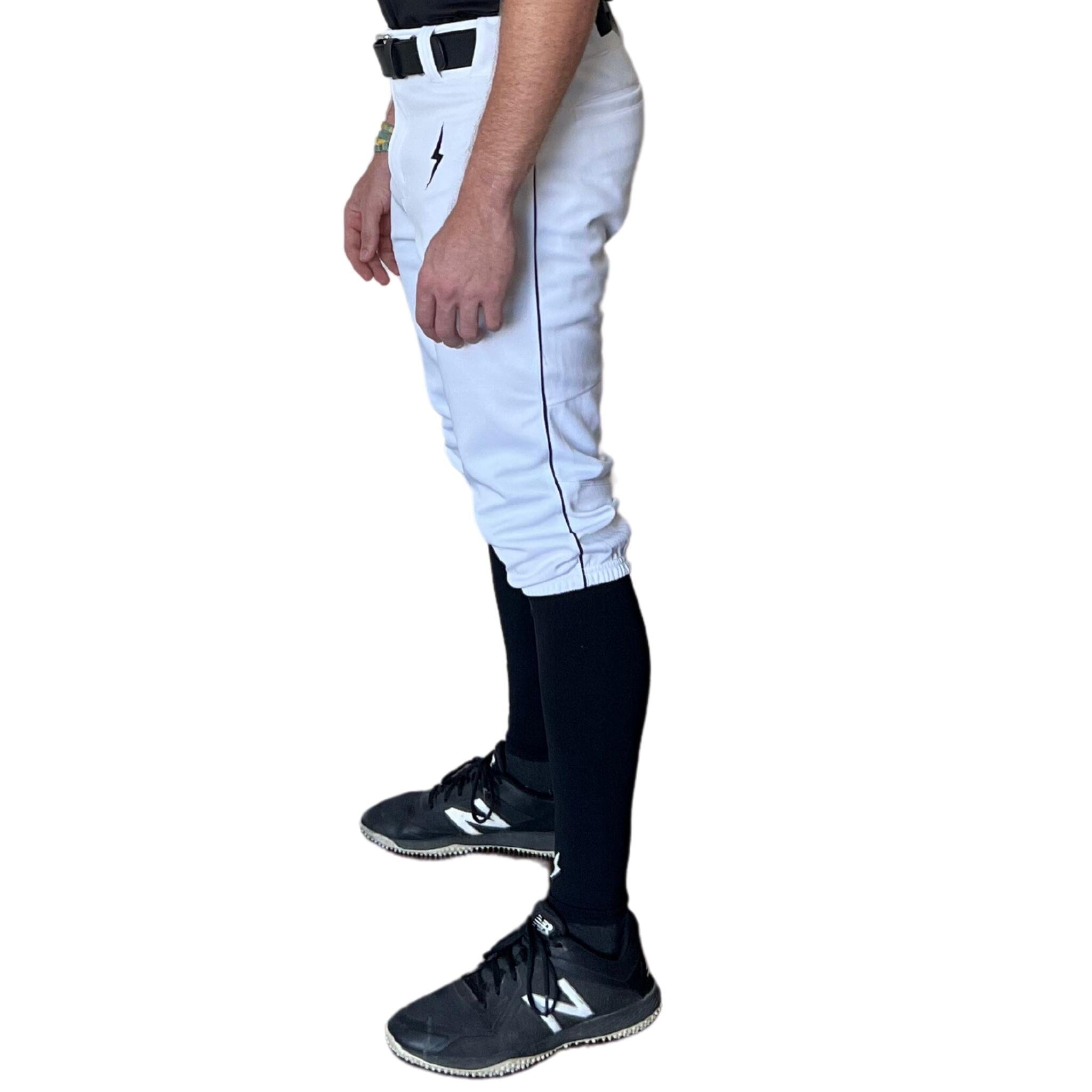 BRUCE BOLT Premium Pro Baseball Knicker - WHITE w/ Black- quickbuy