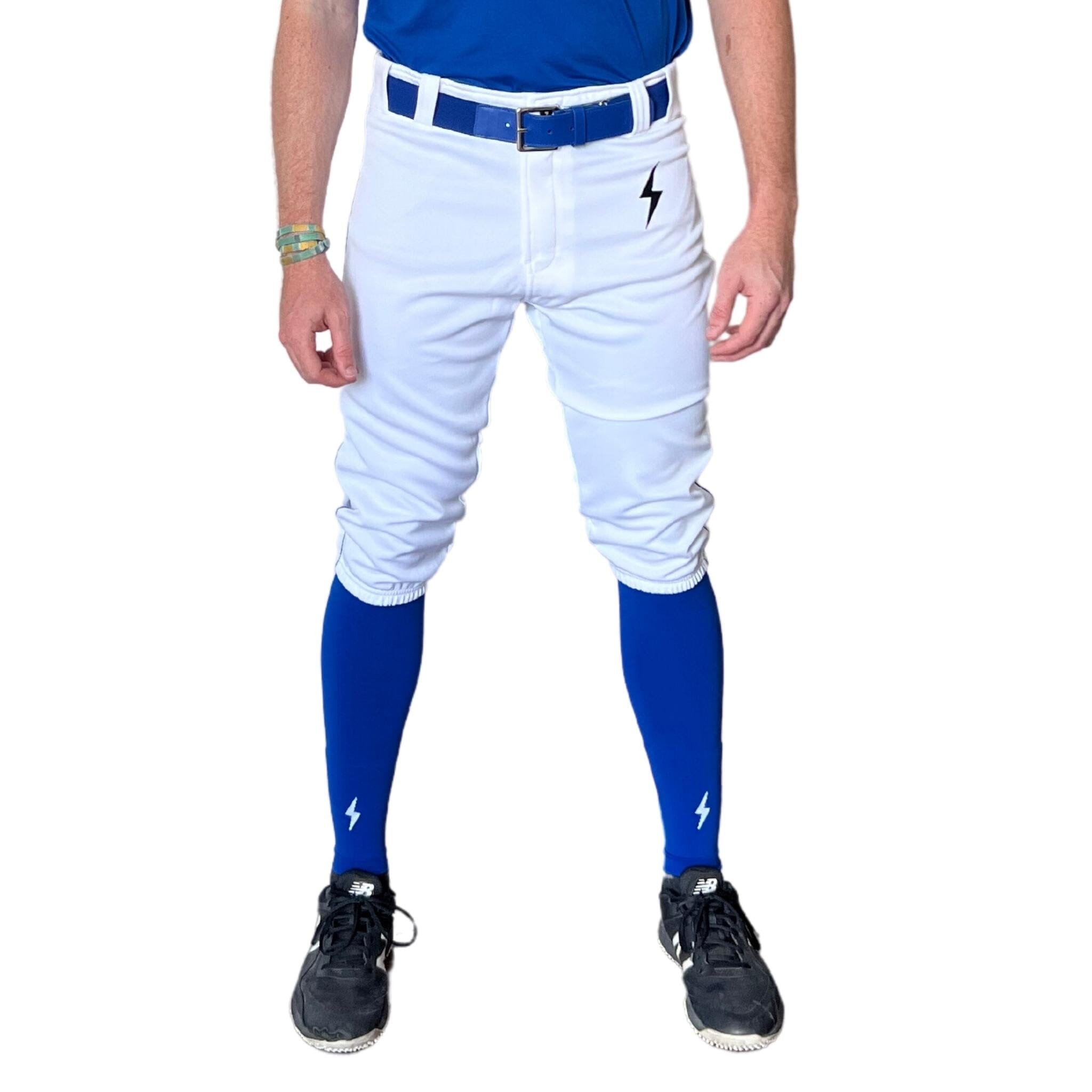 BRUCE BOLT Premium Pro Baseball Knicker - WHITE w/ Royal- quickbuy