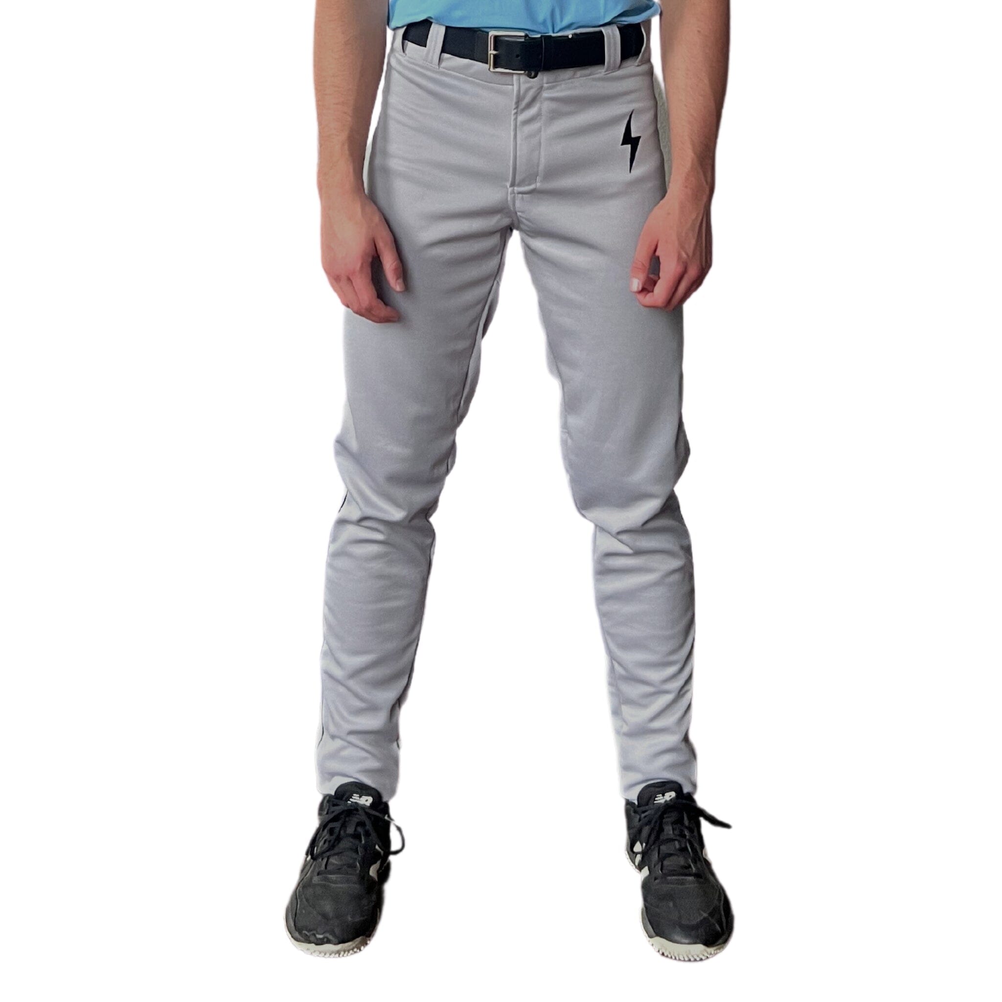 BRUCE BOLT Premium Pro Baseball Pant - GREY w/ Black Piping- quickbuy