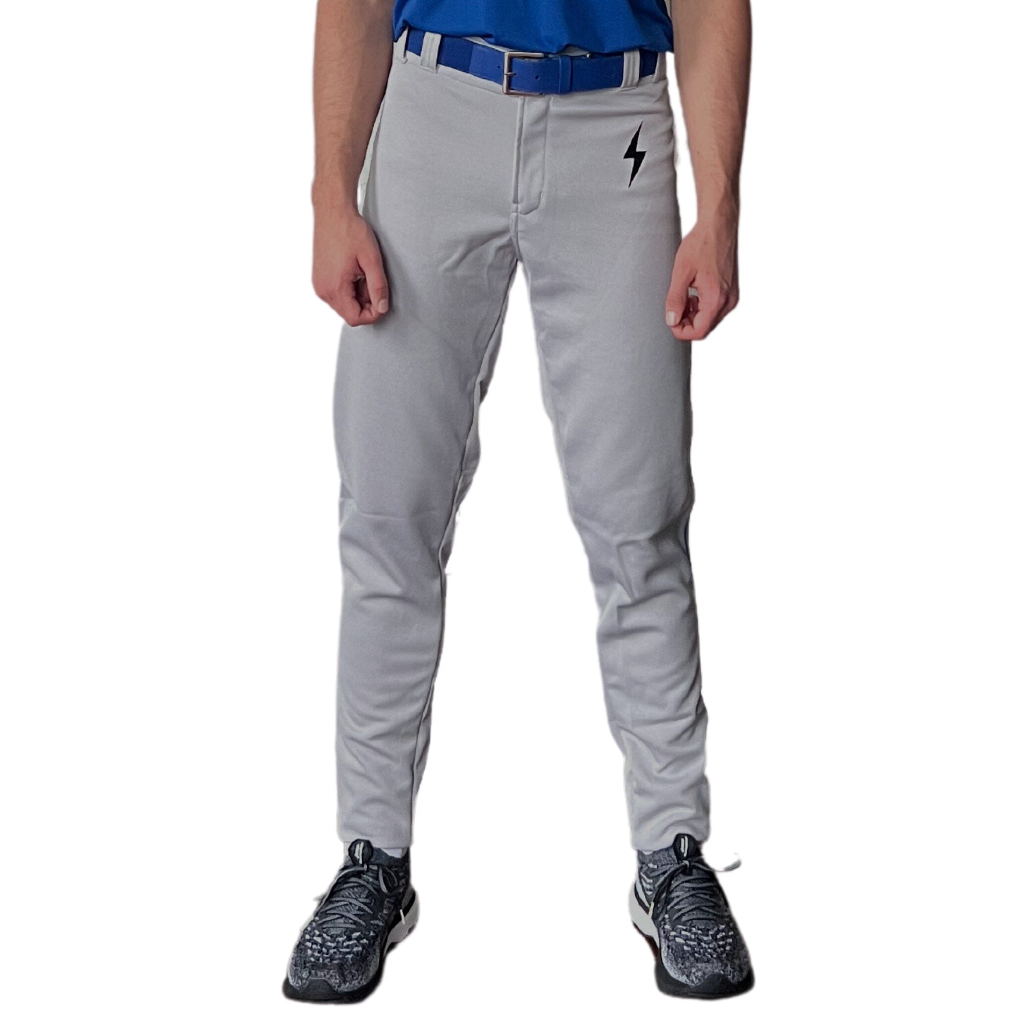 BRUCE BOLT Premium Pro Baseball Pant - GREY w/ Royal Piping- quickbuy