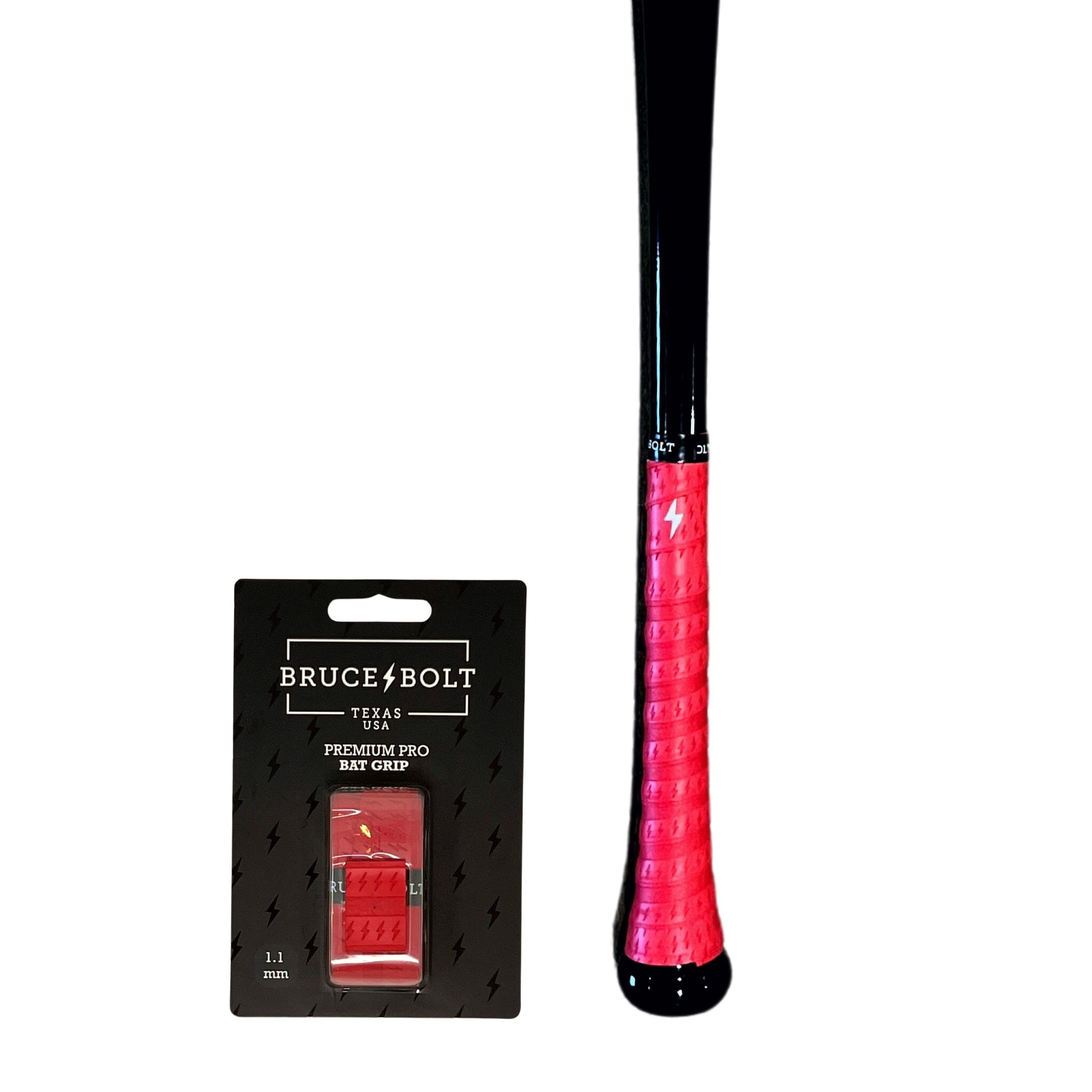 BRUCE BOLT Premium Pro Bat Grip - RED- quickbuy