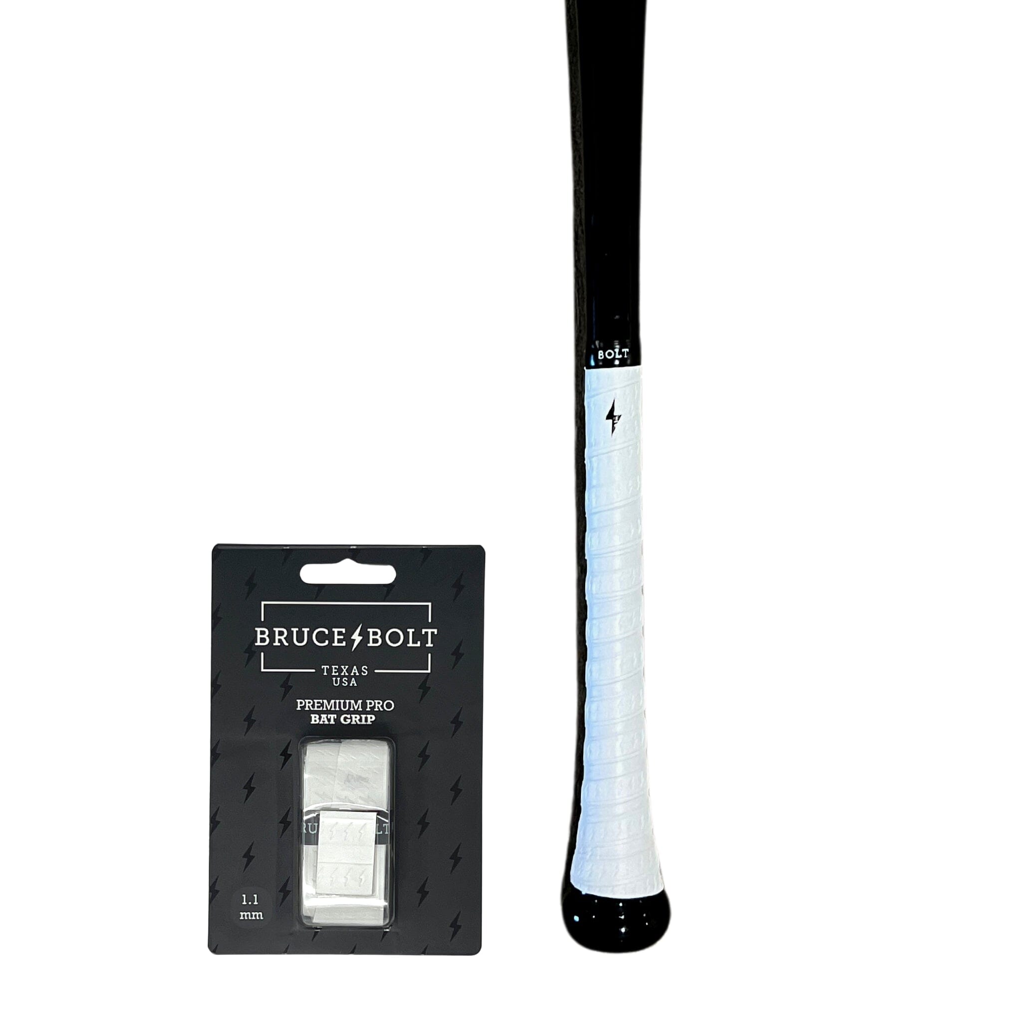 BRUCE BOLT Premium Pro Bat Grip - WHITE- quickbuy