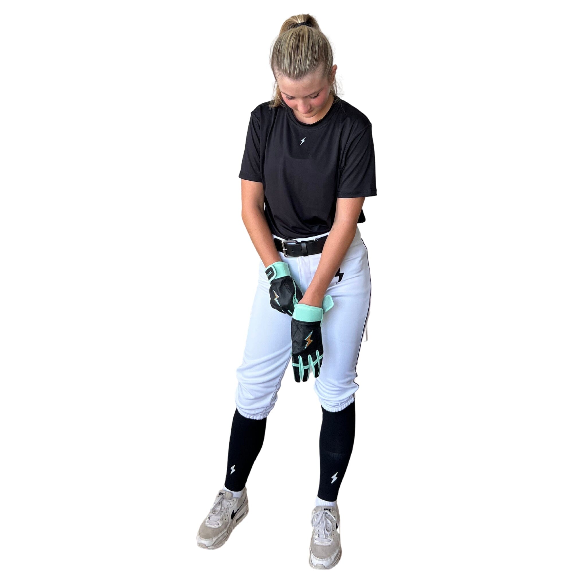 BRUCE BOLT Premium Pro Softball Knicker - WHITE w/ Black- thumb 5