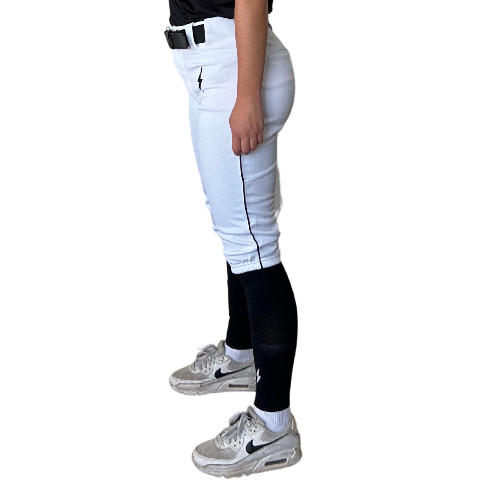 BRUCE BOLT Premium Pro Softball Knicker - WHITE w/ Black- quickbuy