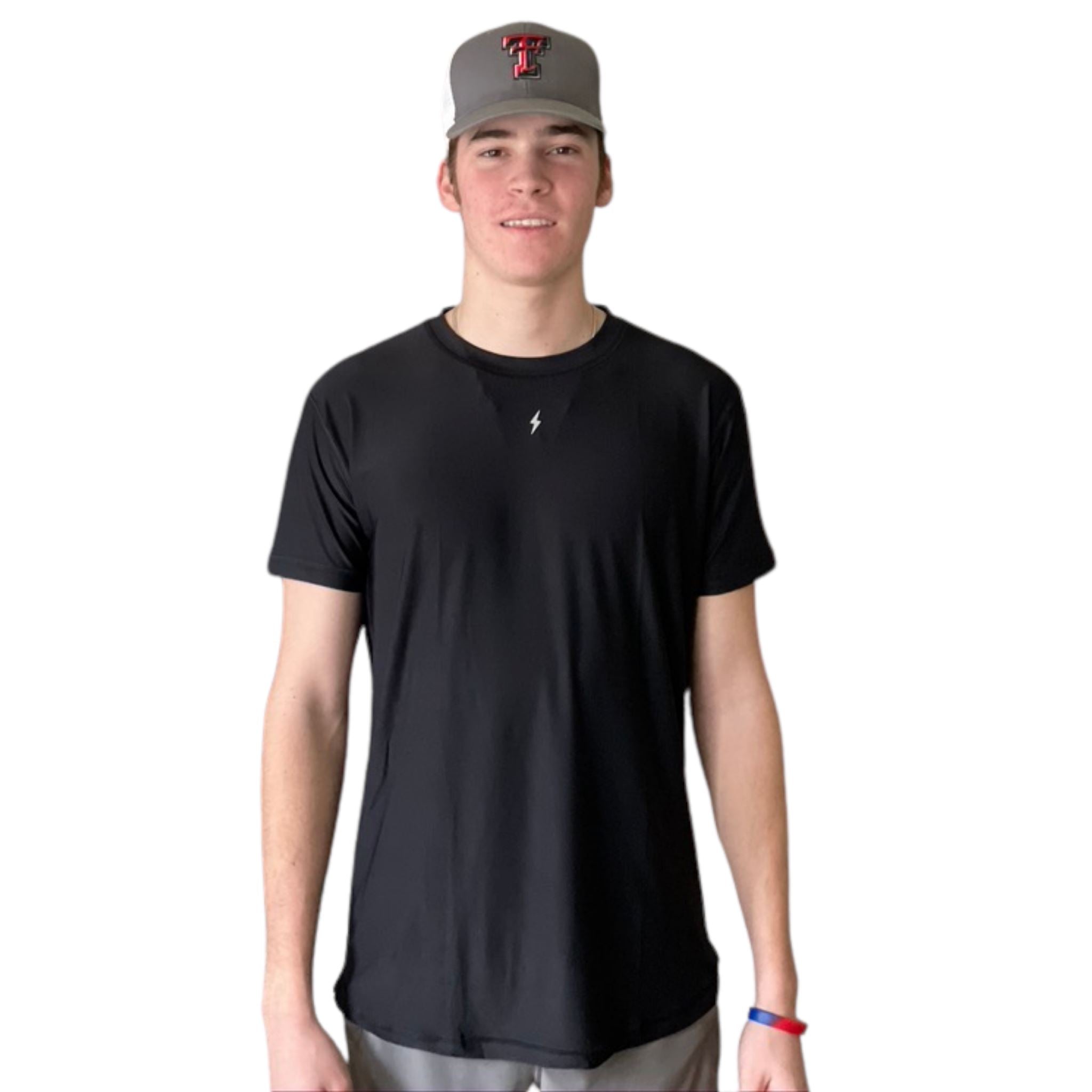 BRUCE BOLT Short Sleeve Performance T-Shirt with Reflective Bolt - BLACK- quickbuy