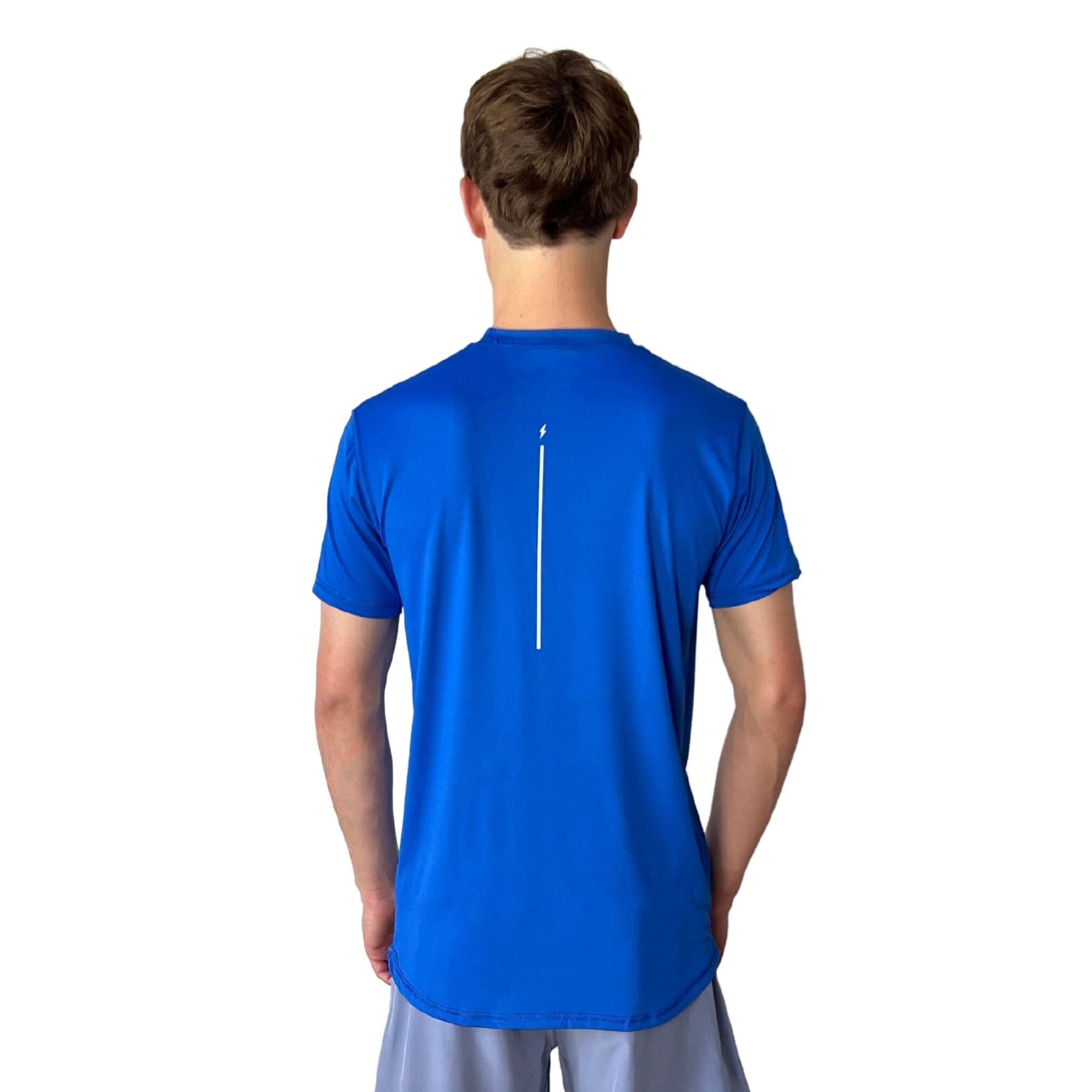 BRUCE BOLT Short Sleeve Performance T-Shirt with Reflective Bolt - ROYAL- quickbuy