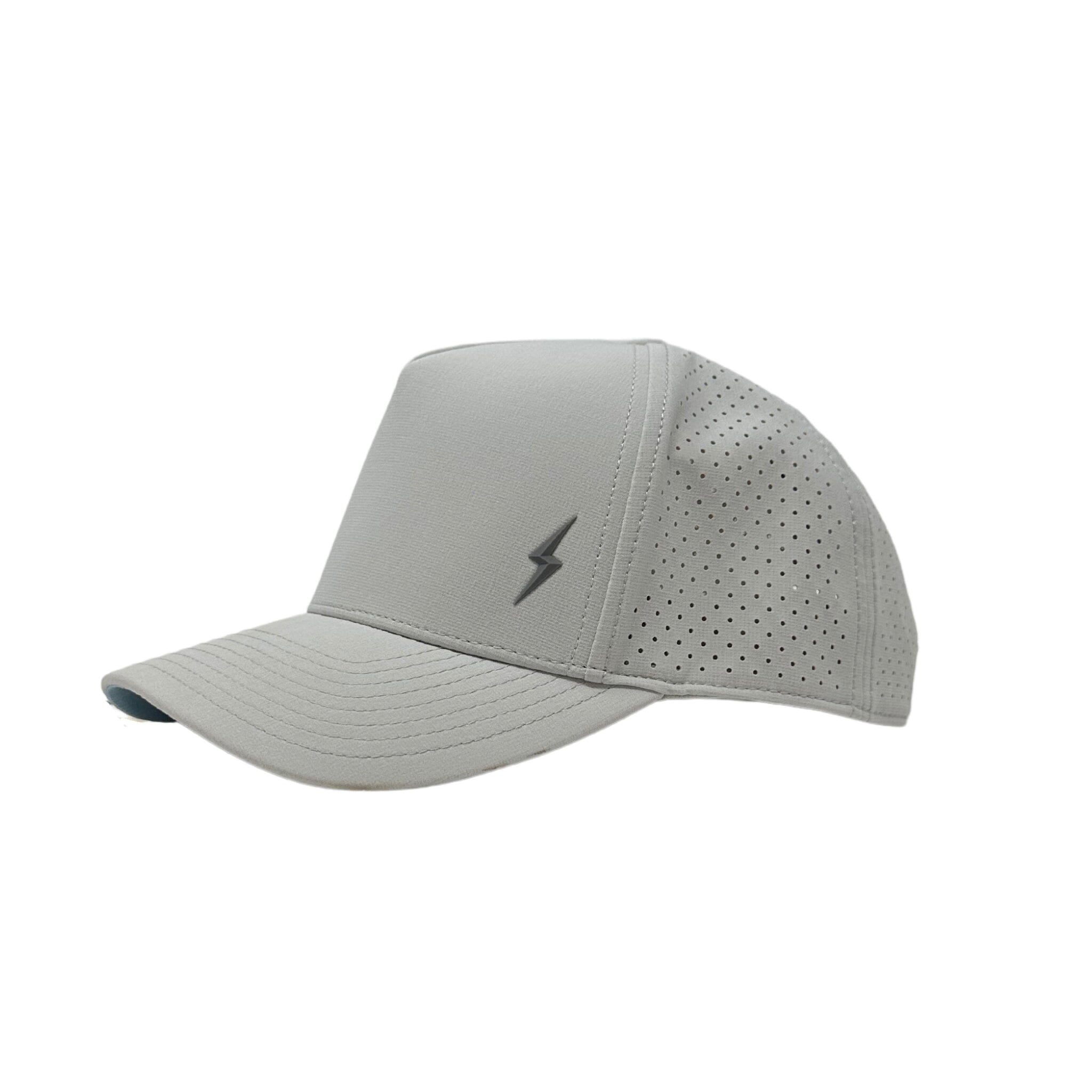 BRUCE BOLT Standard 5-Panel Snapback Hat - GREY w/ GREY BOLT- quickbuy