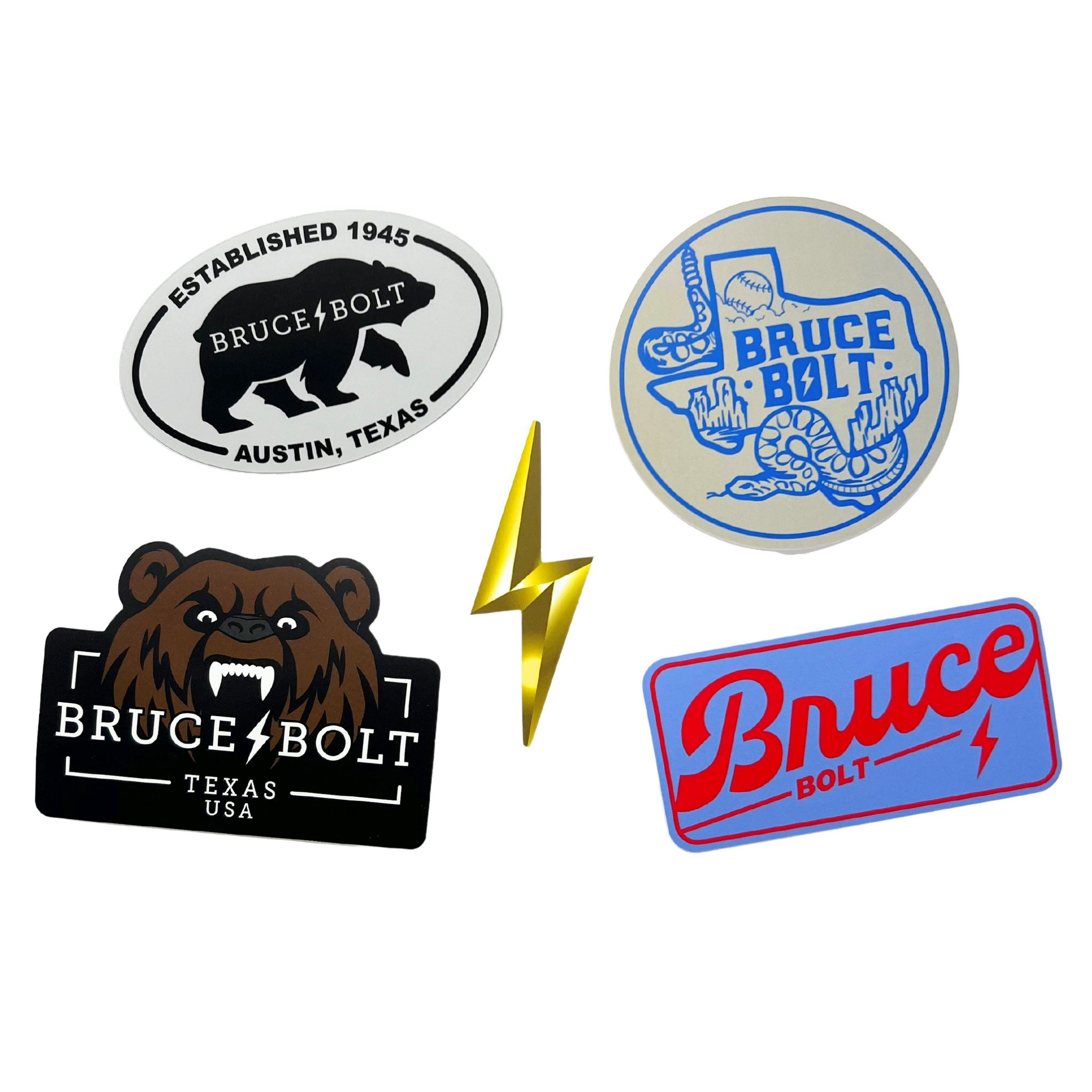 BRUCE BOLT Assorted Sticker Pack (5-Pack)- quickbuy