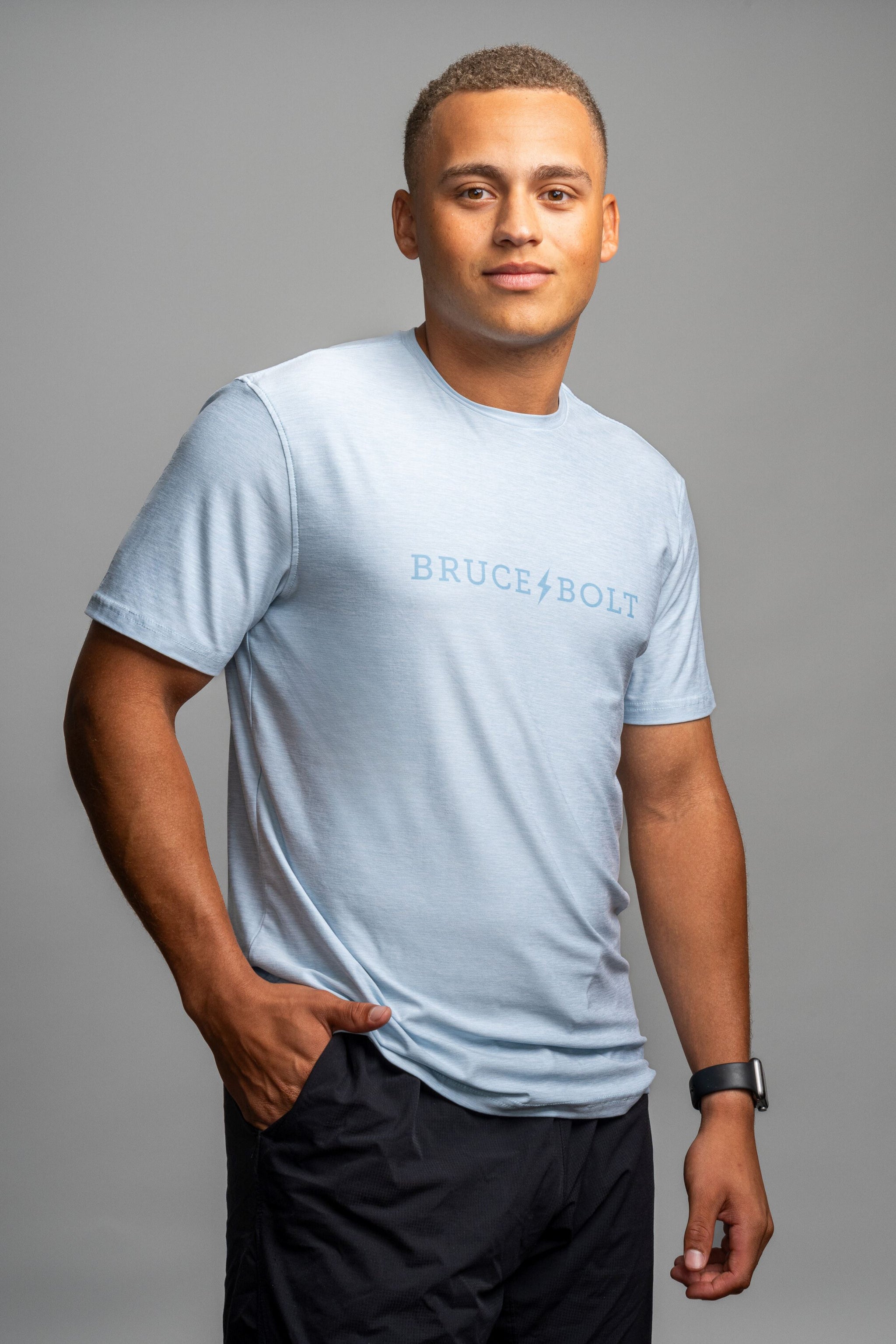 "BRUCE BOLT" SuperSoft T-Shirt - Baby Blue- quickbuy