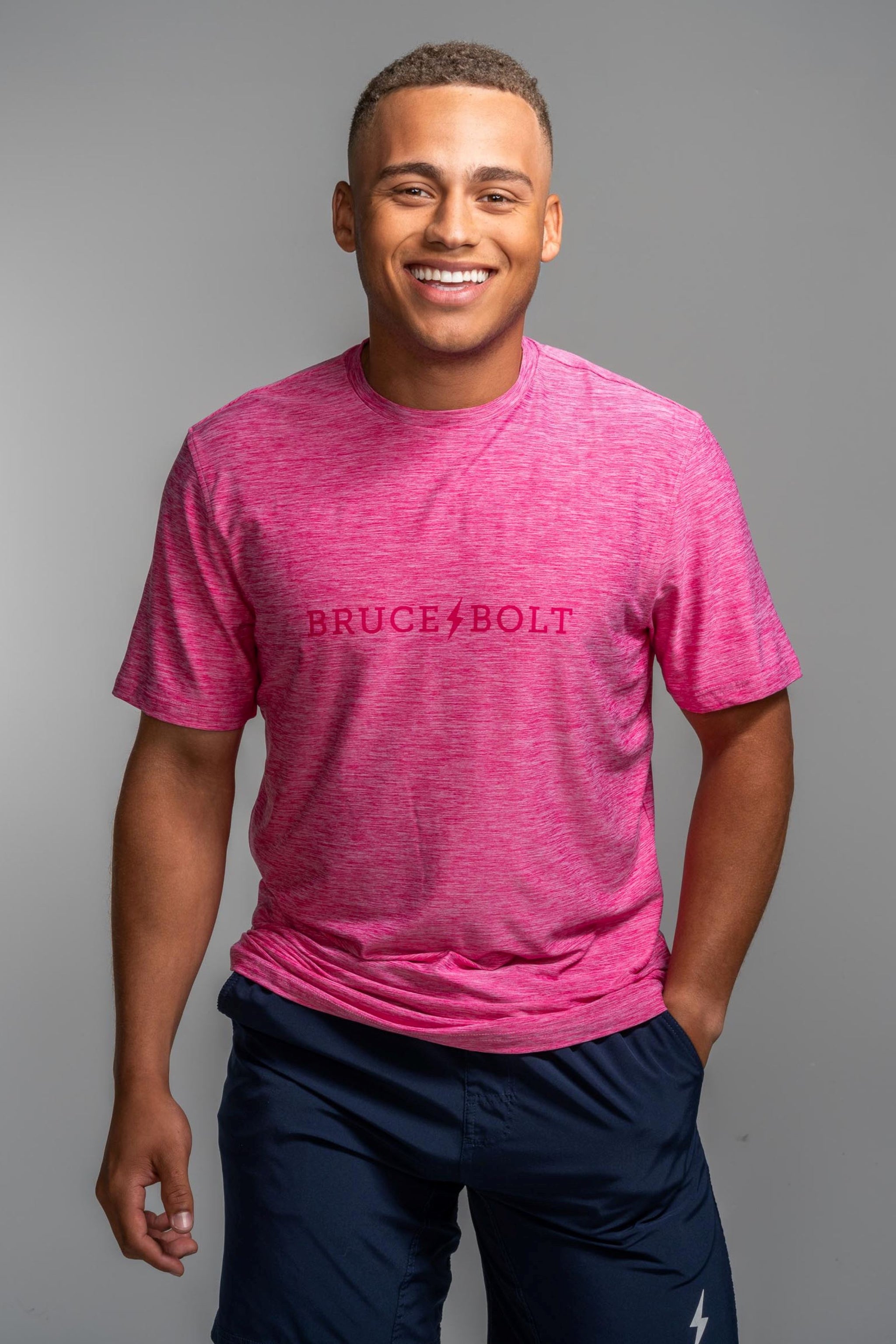 "BRUCE BOLT" SuperSoft T-Shirt - Pink- quickbuy