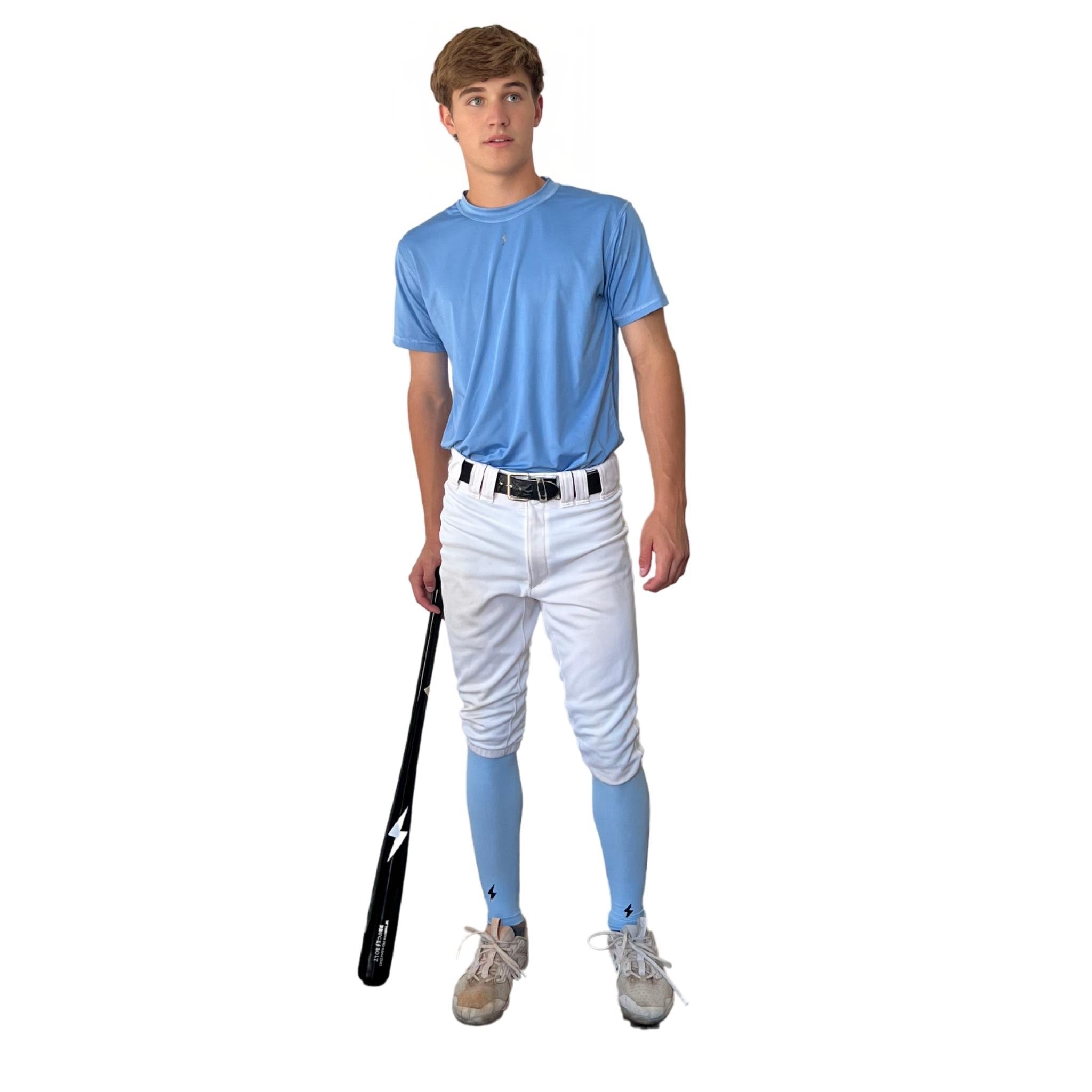 BRUCE BOLT Xtra Long Compression Leg Sleeves (pair) - BABY BLUE- quickbuy
