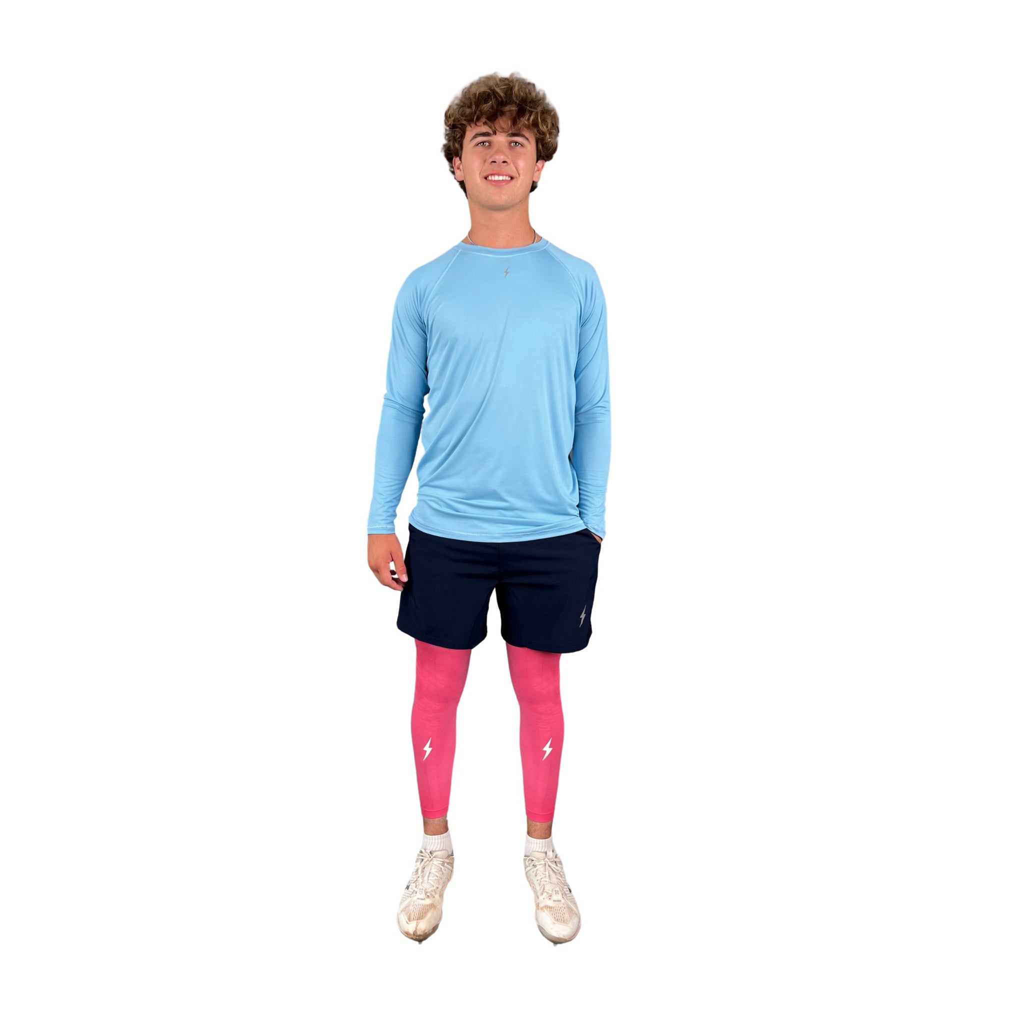 BRUCE BOLT Xtra Long Compression Leg Sleeves (pair) - DUSTY PINK- quickbuy