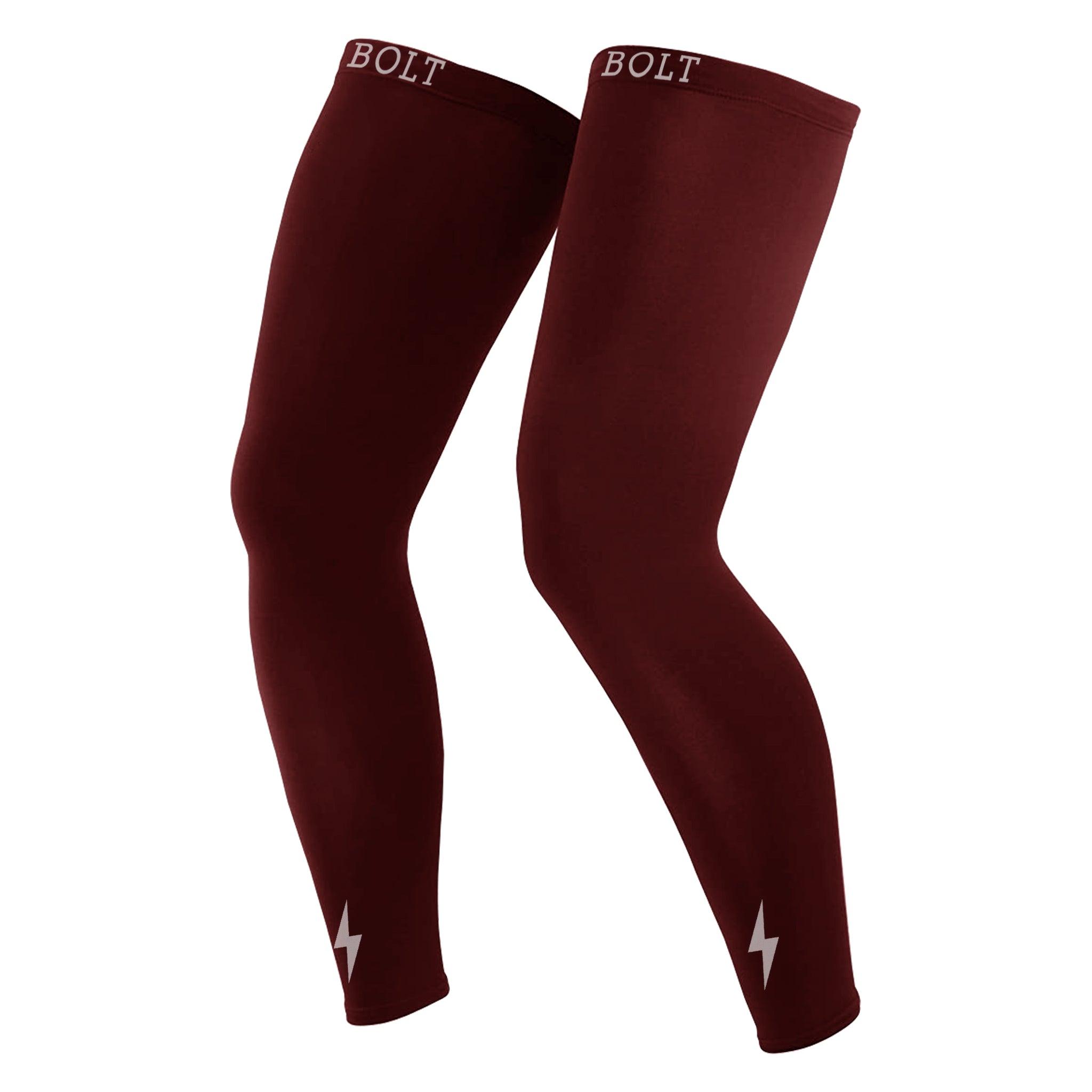 BRUCE BOLT Xtra Long Compression Leg Sleeves (pair) - MAROON- quickbuy