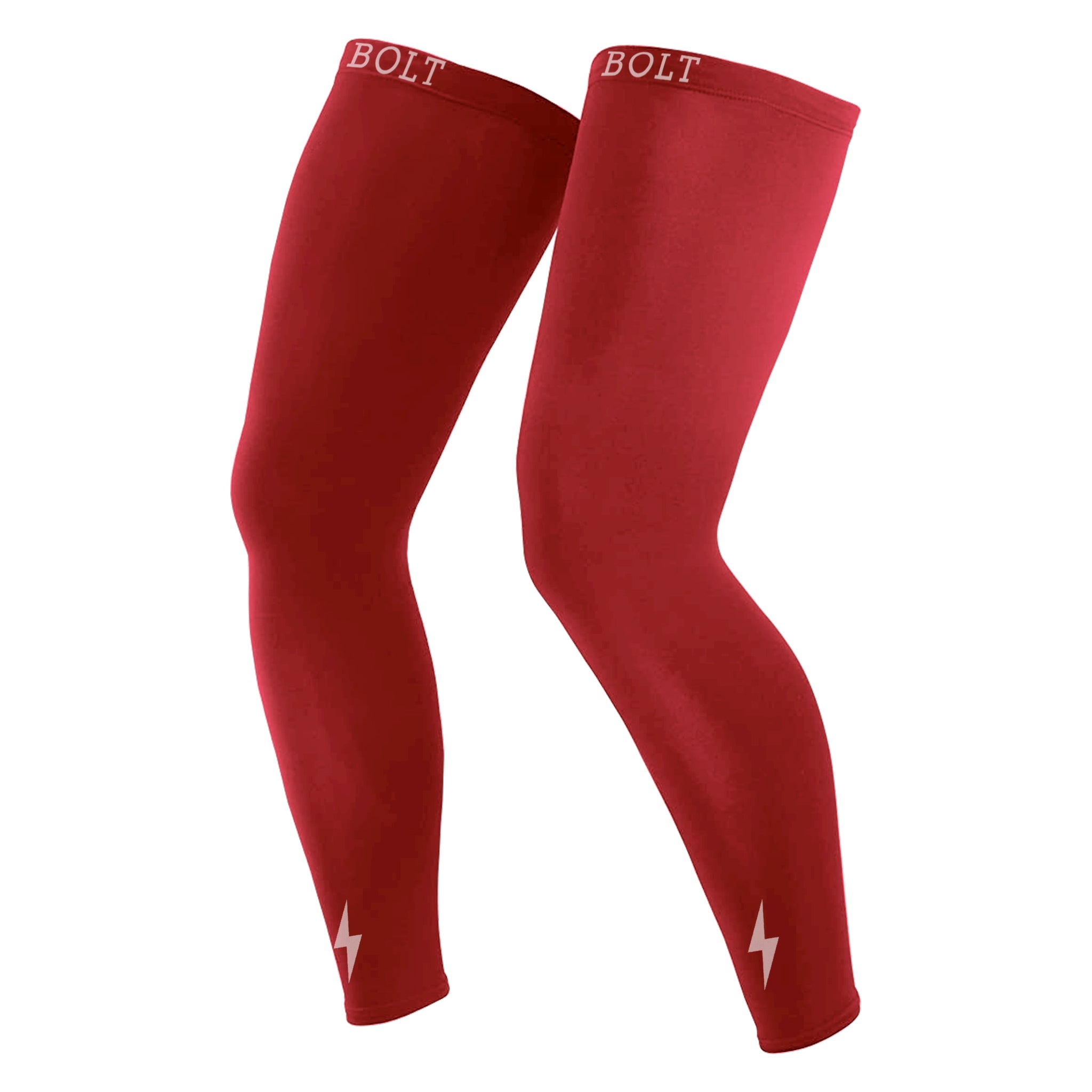 BRUCE BOLT Xtra Long Compression Leg Sleeves (pair) - RED- quickbuy