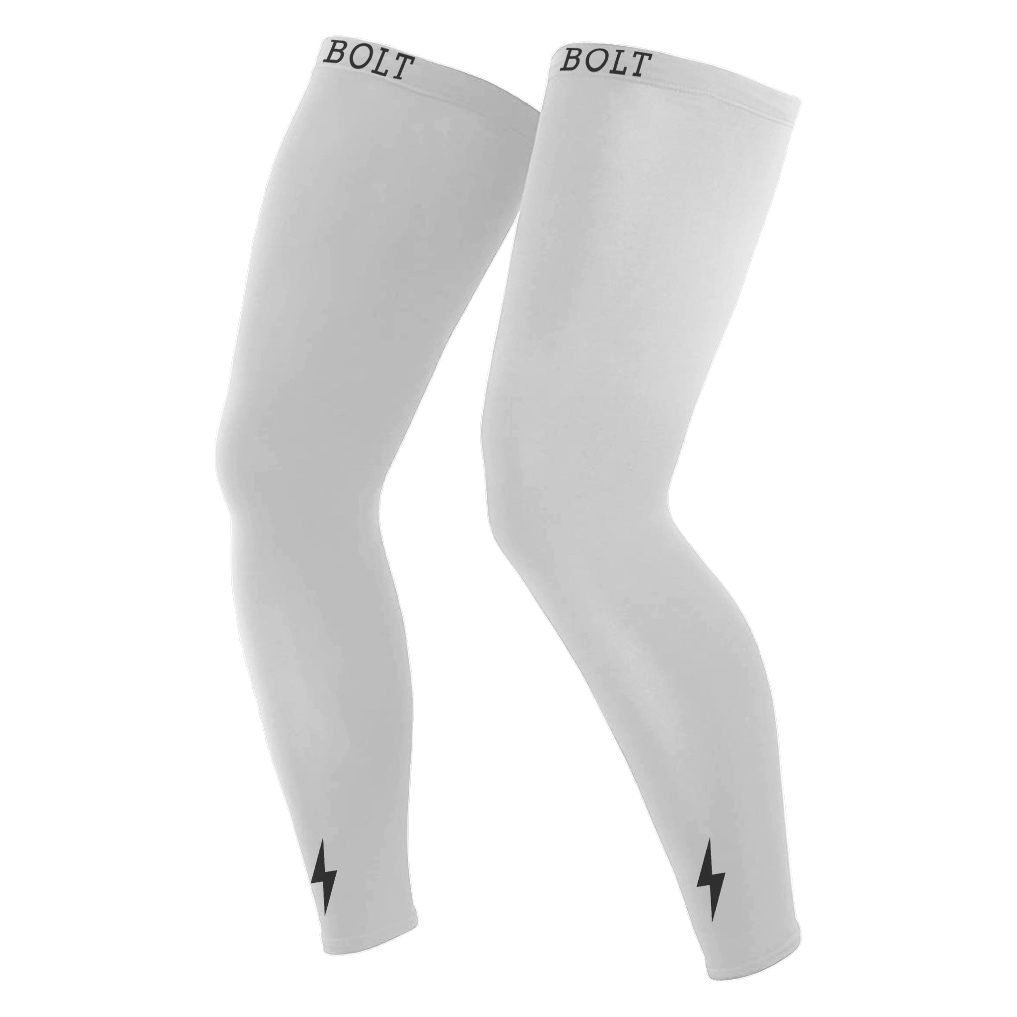 BRUCE BOLT Xtra Long Compression Leg Sleeves (pair) - WHITE- quickbuy
