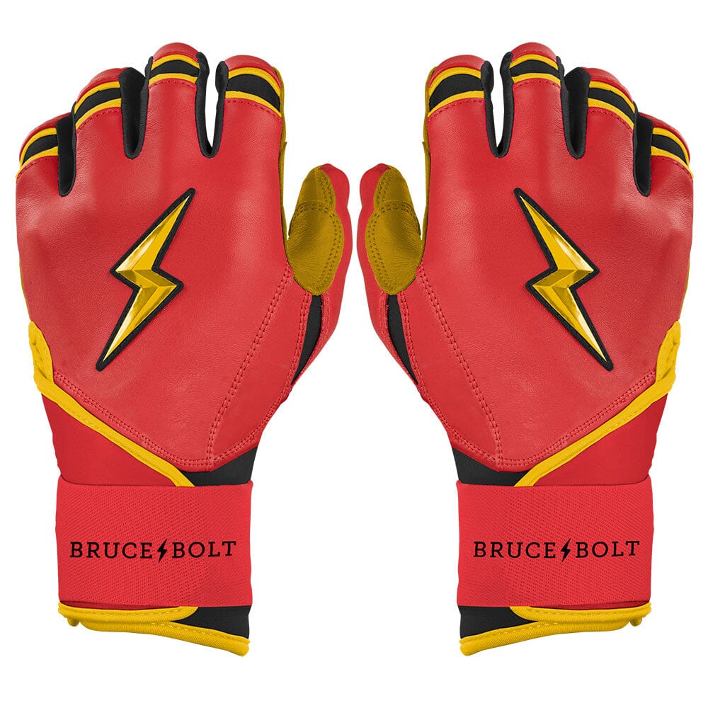 Griffin Series Long Cuff Batting Gloves - Red- quickbuy