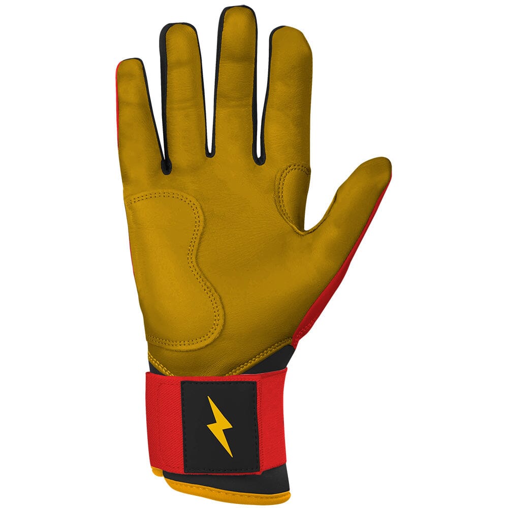 Griffin Series Long Cuff Batting Gloves - Red- quickbuy