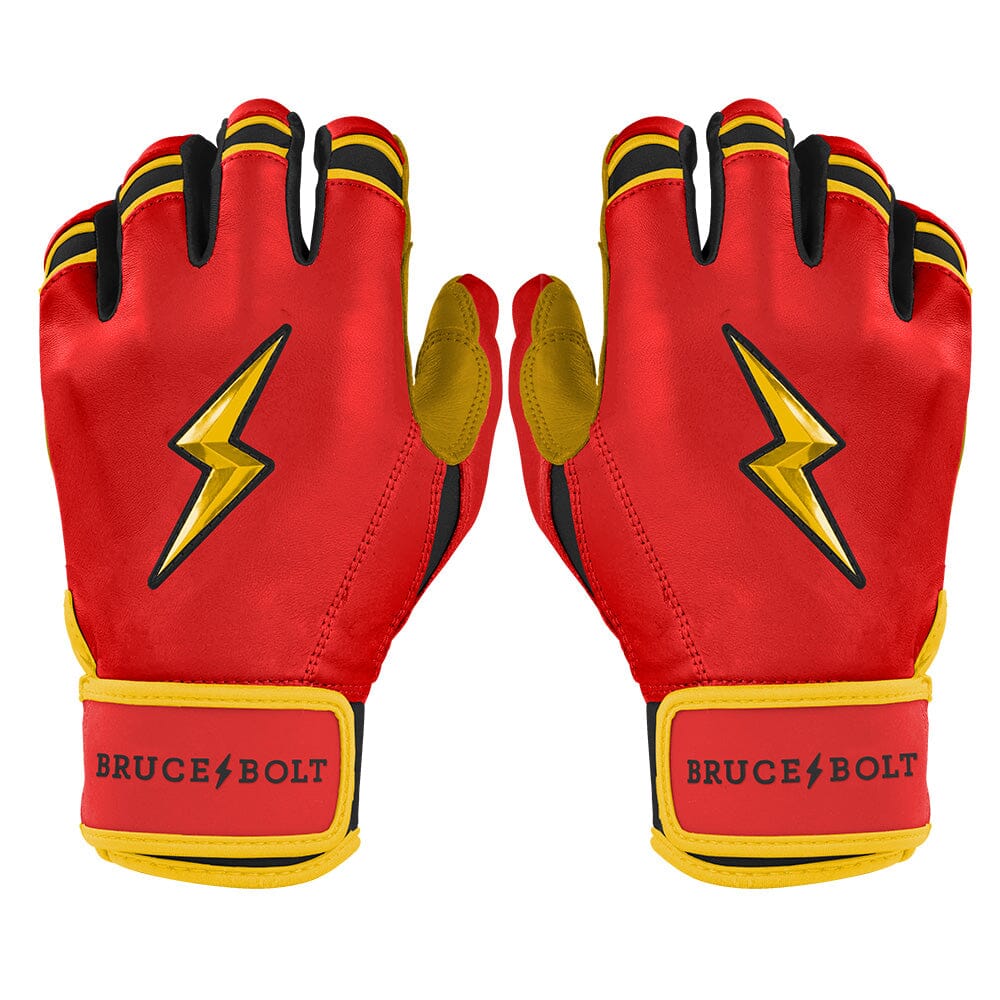 Griffin Series Short Cuff Batting Gloves - Red- quickbuy