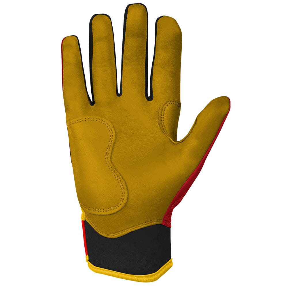 Griffin Series Short Cuff Batting Gloves - Red- quickbuy