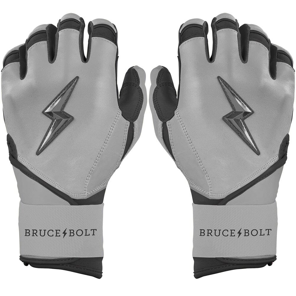 Grey Series Long Cuff Batting Gloves - Charcoal- quickbuy