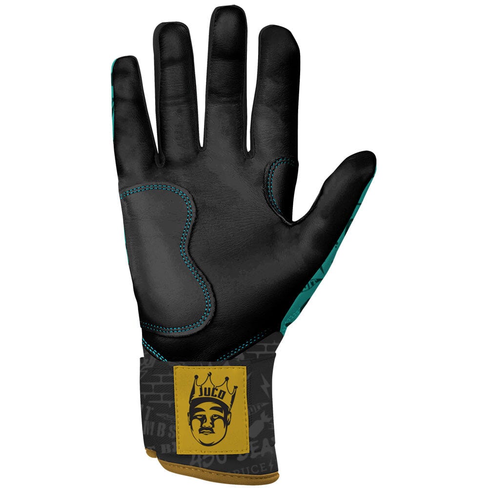King of JUCO Series Long Cuff Batting Gloves - Mint/Black- quickbuy