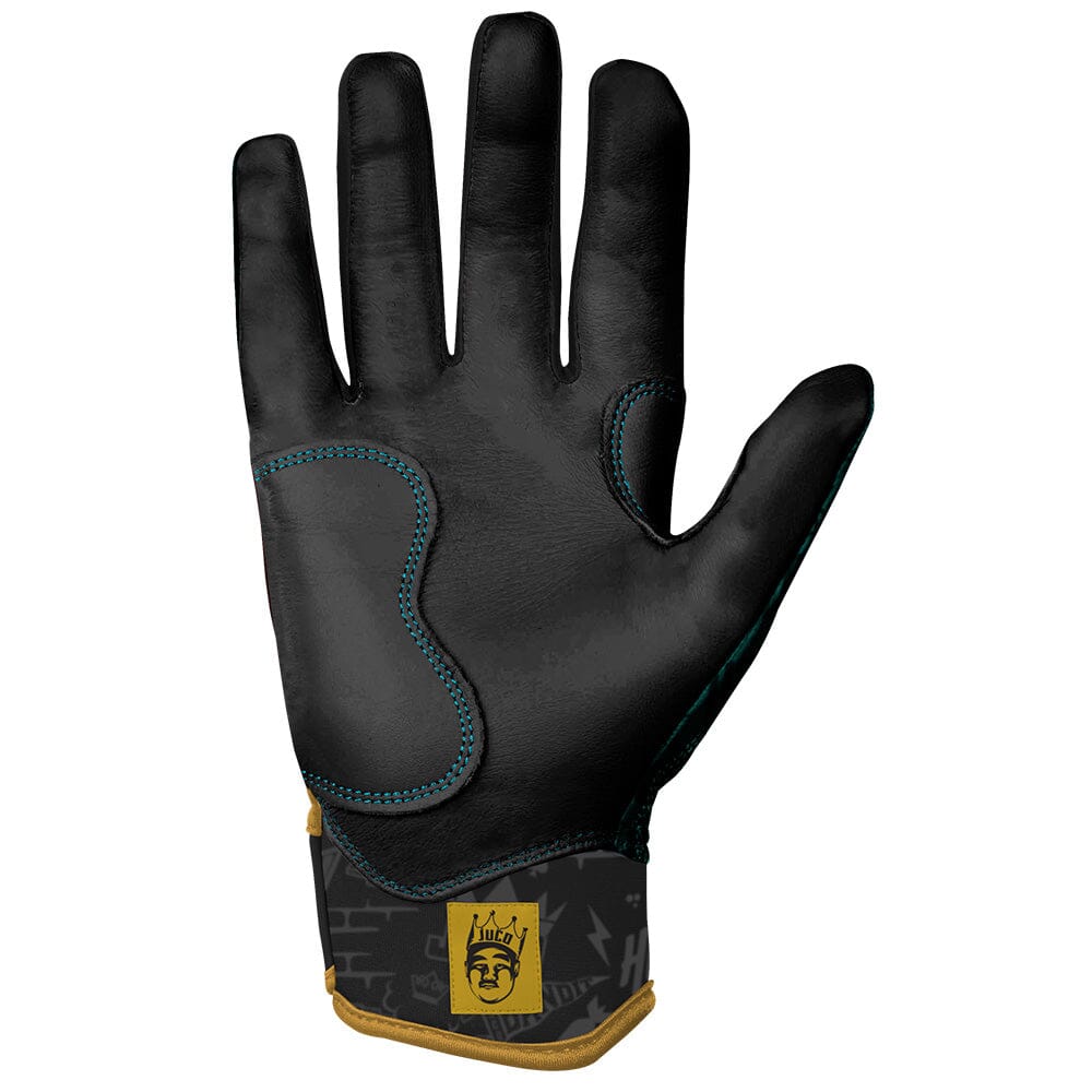 King of JUCO Series Short Cuff Batting Gloves - Mint/Black- quickbuy