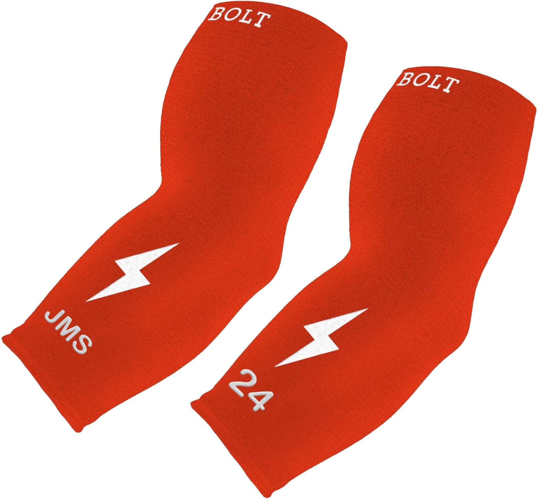 Personalized BRUCE BOLT Graduated Compression Premium 3/4 Arm Sleeve -  CALIENTE RED- quickbuy