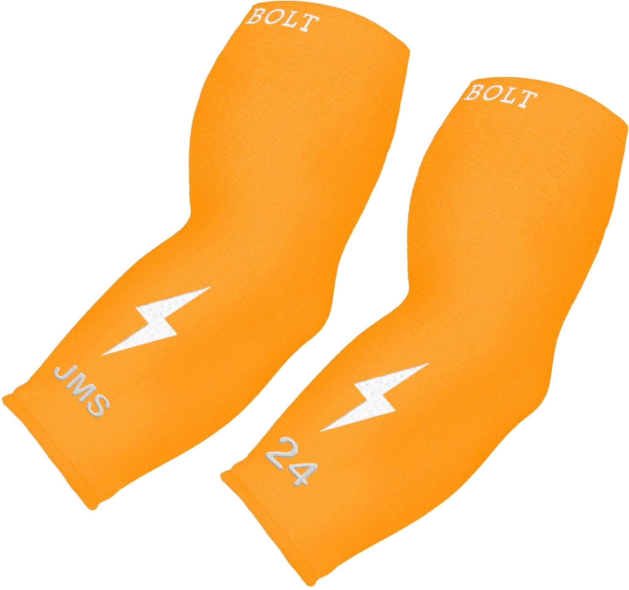 Personalized BRUCE BOLT Graduated Compression Premium 3/4 Arm Sleeve -  NEON ORANGE- quickbuy