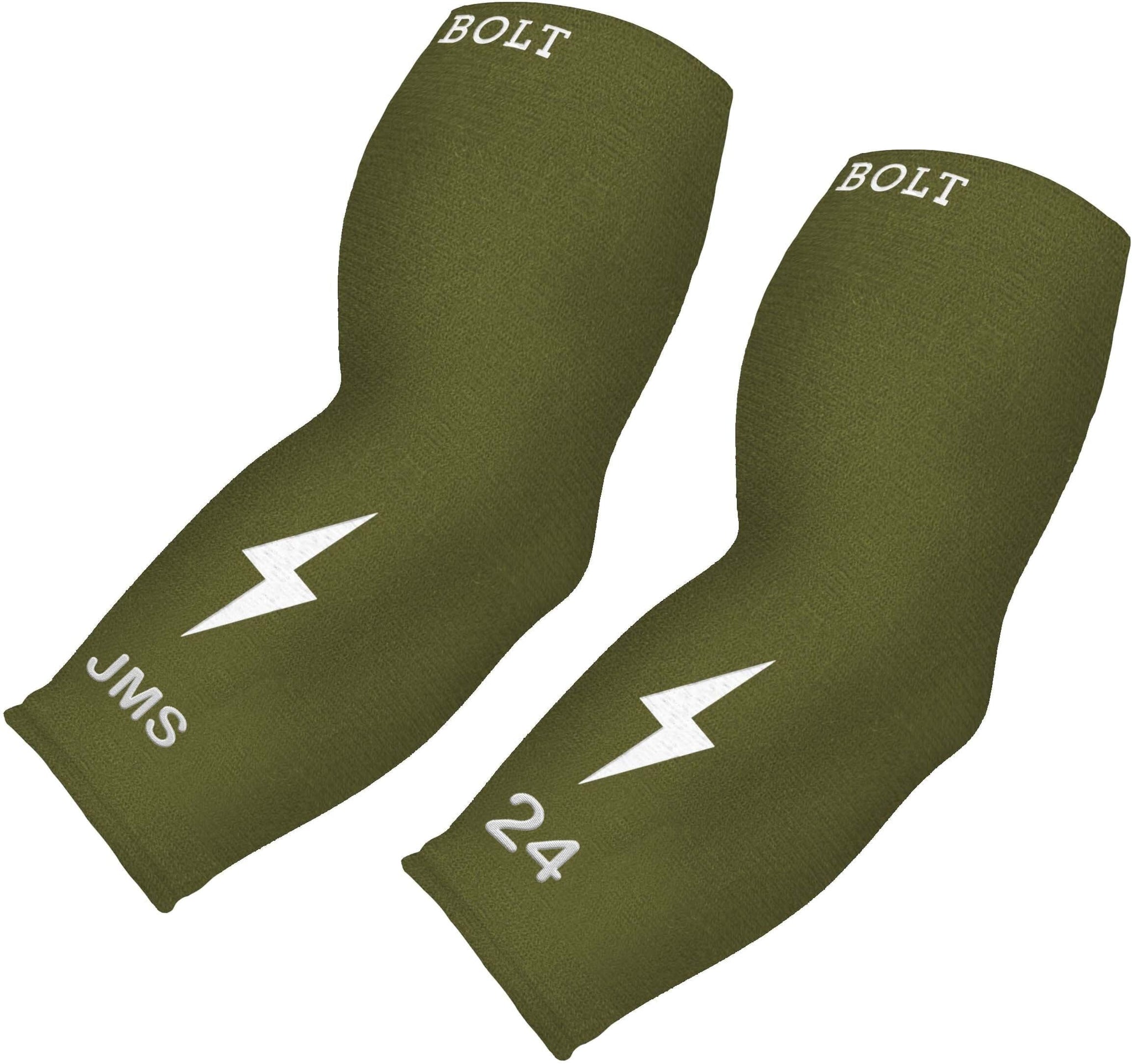 Personalized BRUCE BOLT Graduated Compression Premium 3/4 Arm Sleeve - OLIVE- quickbuy