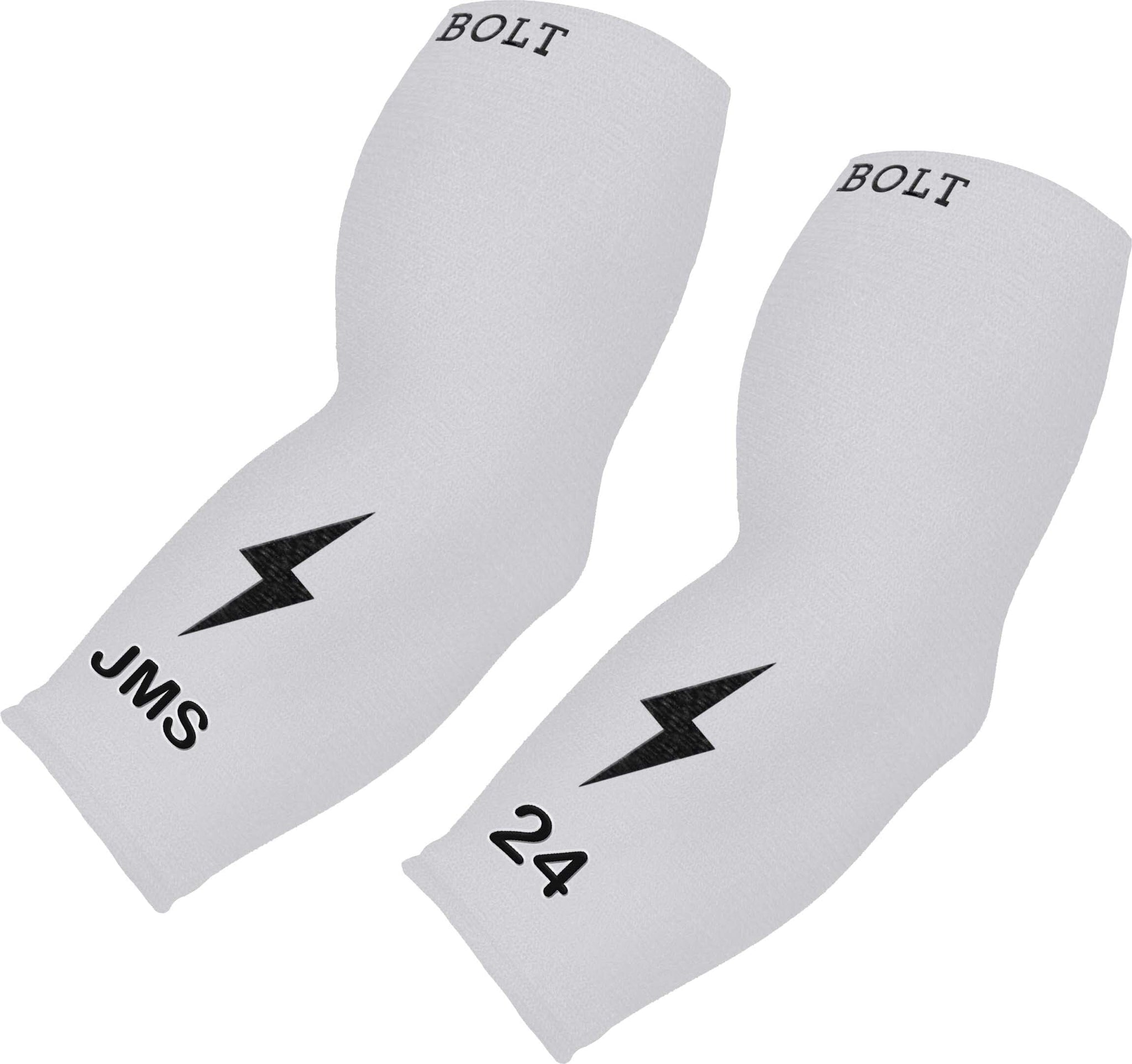 Personalized BRUCE BOLT Graduated Compression Premium 3/4 Arm Sleeve - WHITE- quickbuy