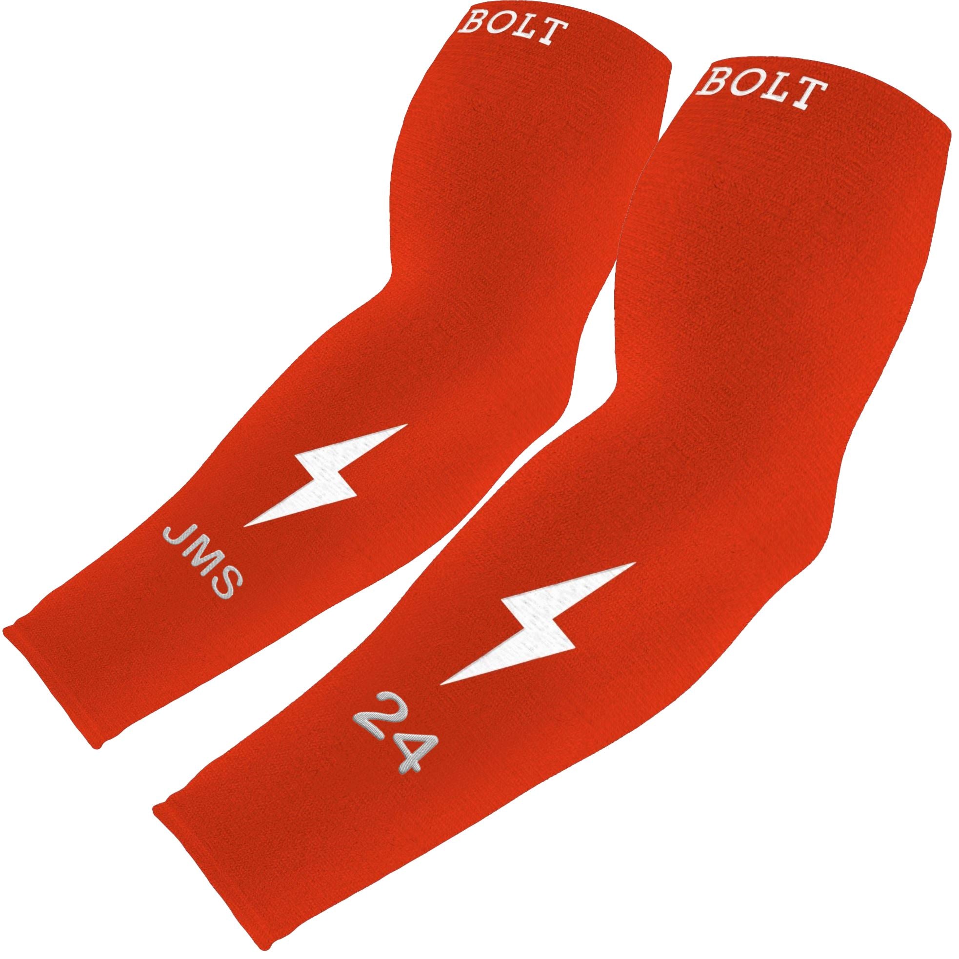 Personalized BRUCE BOLT Graduated Compression Premium Arm Sleeve - CALIENTE RED- quickbuy