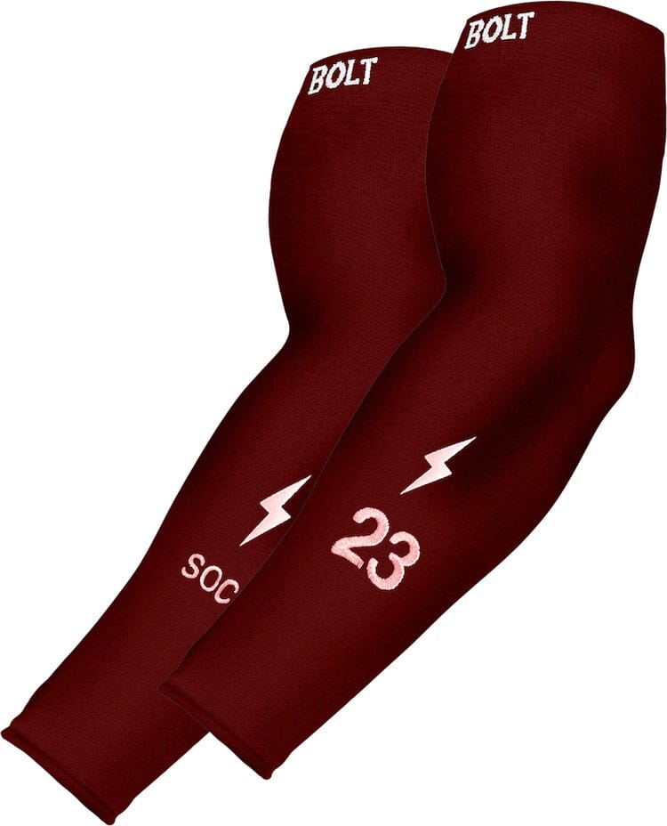 Personalized BRUCE BOLT Graduated Compression Premium Arm Sleeve - MAROON- quickbuy
