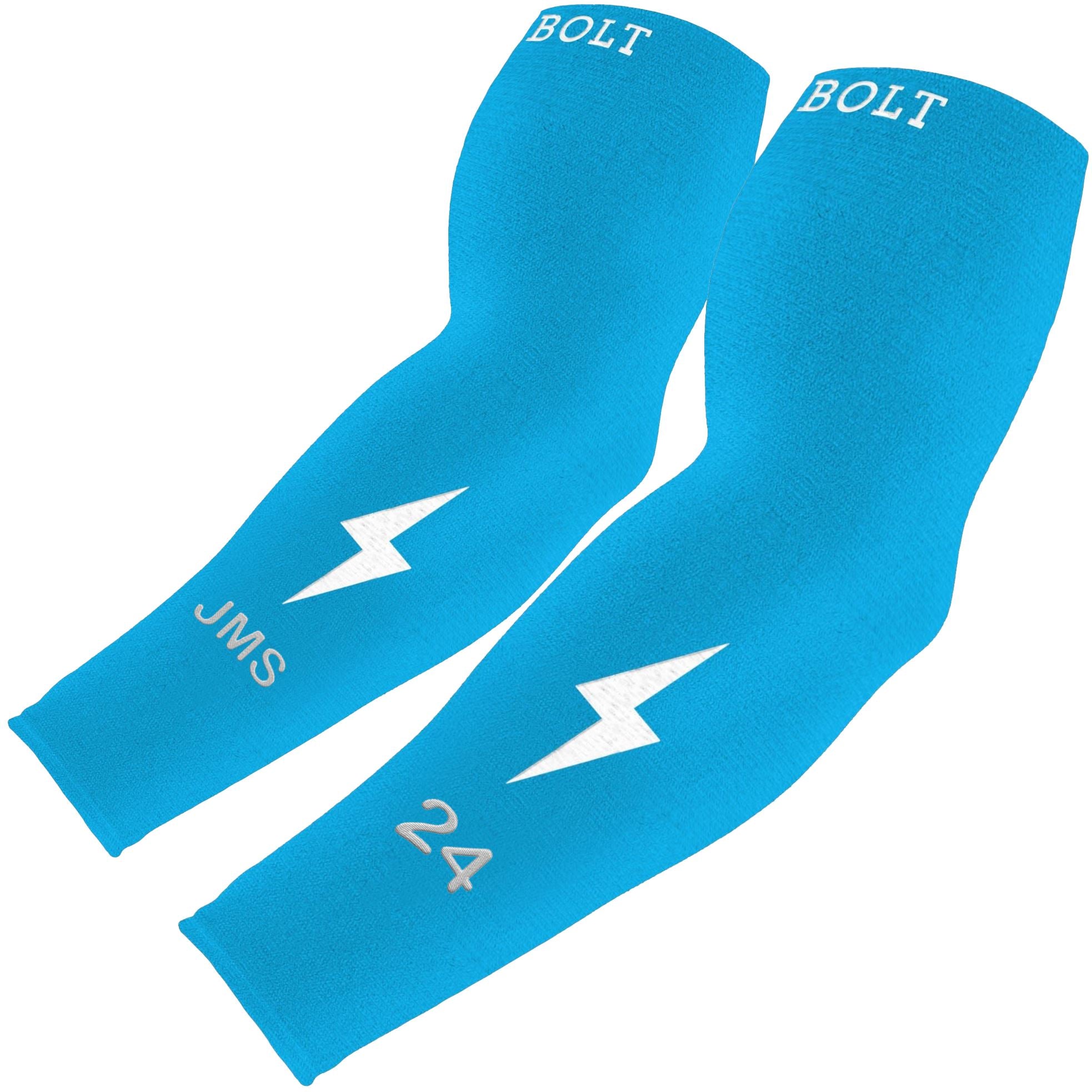 Personalized BRUCE BOLT Graduated Compression Premium Arm Sleeve - MIAMI BLUE- quickbuy