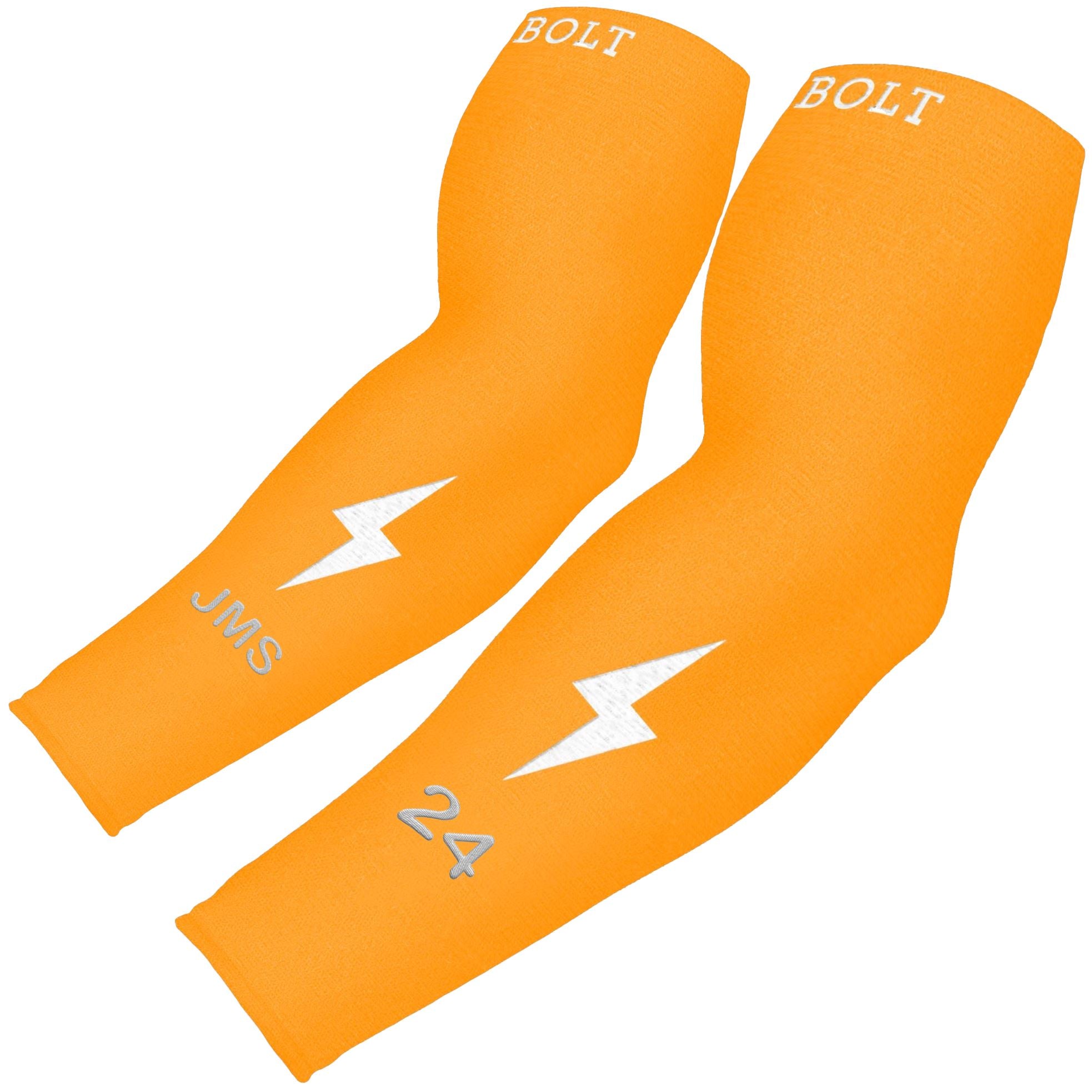 Personalized BRUCE BOLT Graduated Compression Premium Arm Sleeve - NEON ORANGE- quickbuy