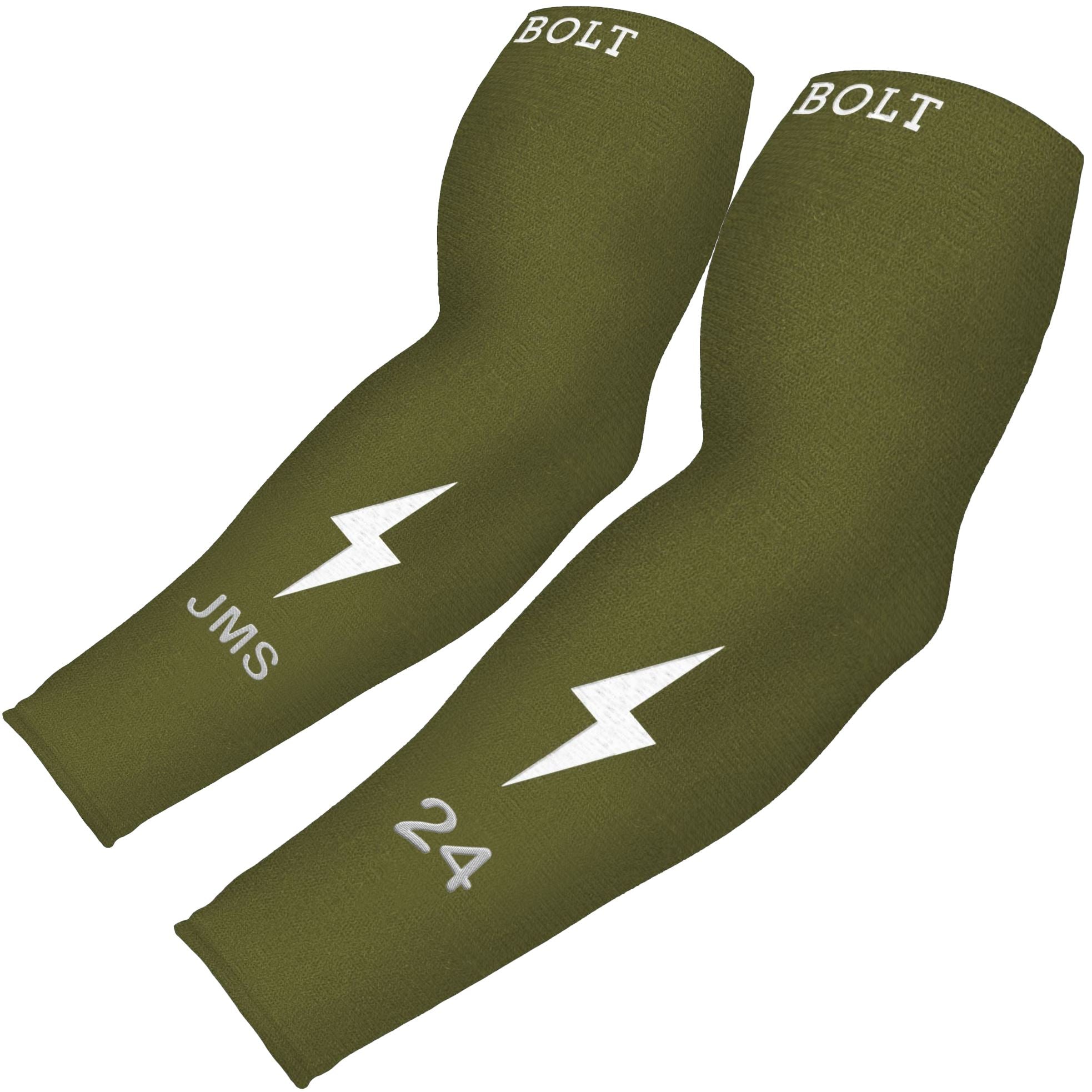 Personalized BRUCE BOLT Graduated Compression Premium Arm Sleeve - OLIVE- quickbuy