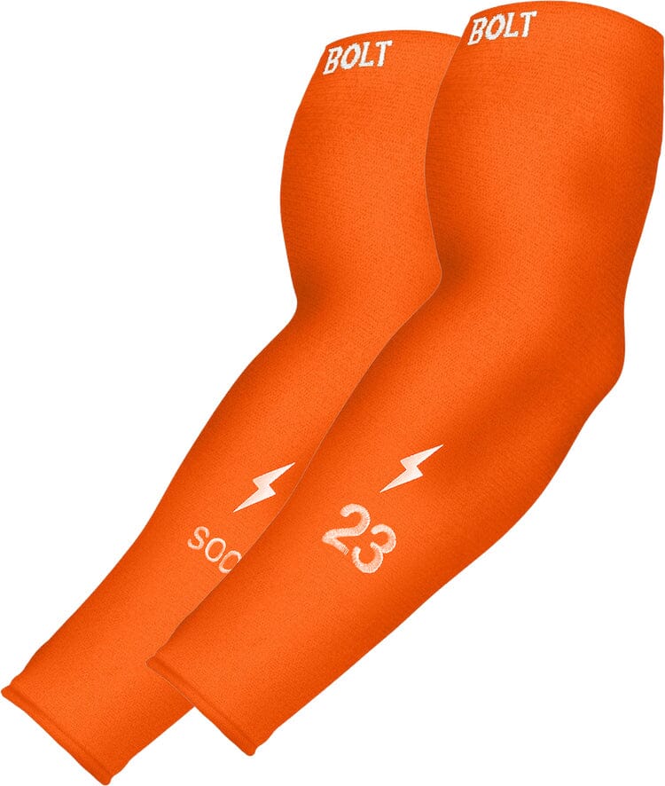 Personalized BRUCE BOLT Graduated Compression Premium Arm Sleeve - ORANGE- quickbuy